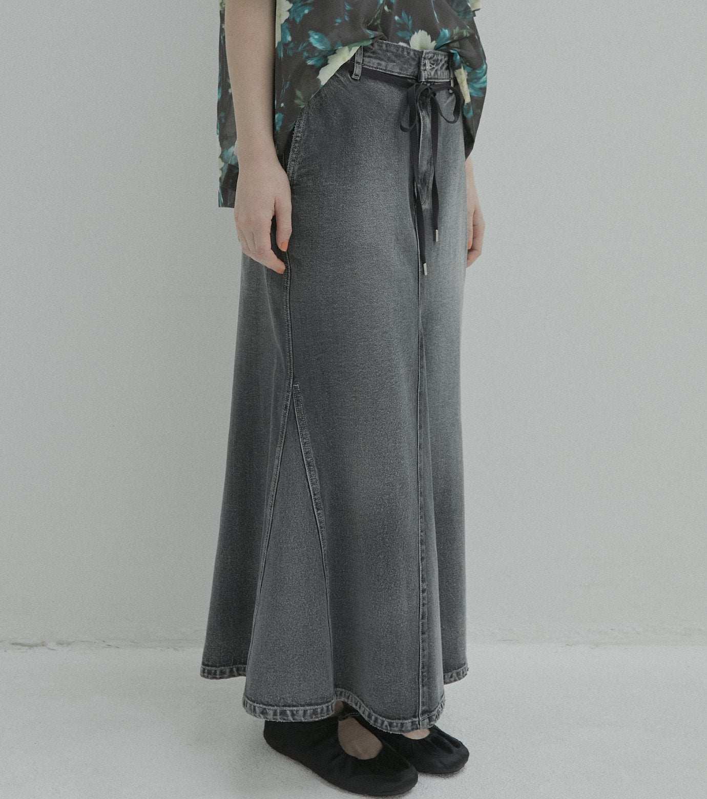 Flared Denim Skirt