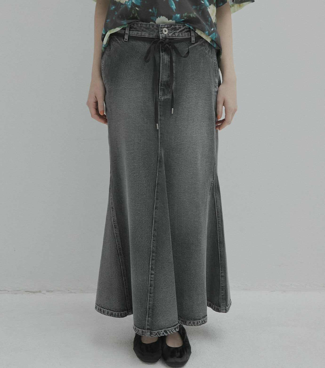 Flared Denim Skirt