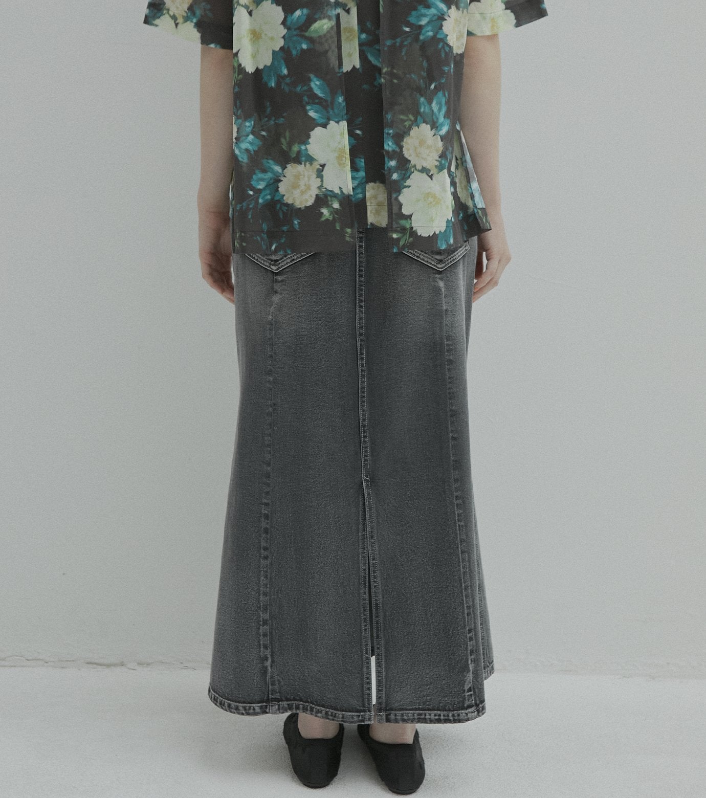 Flared Denim Skirt