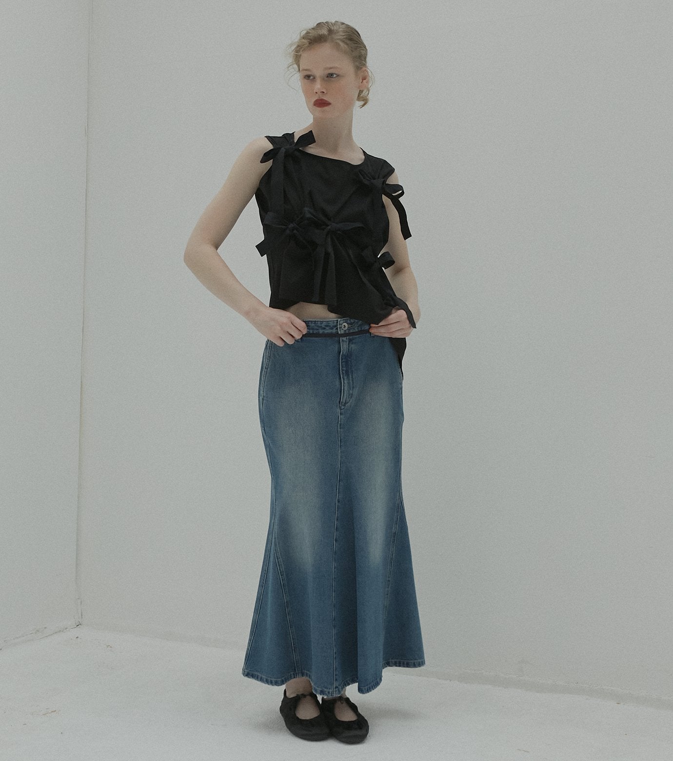 Flared Denim Skirt