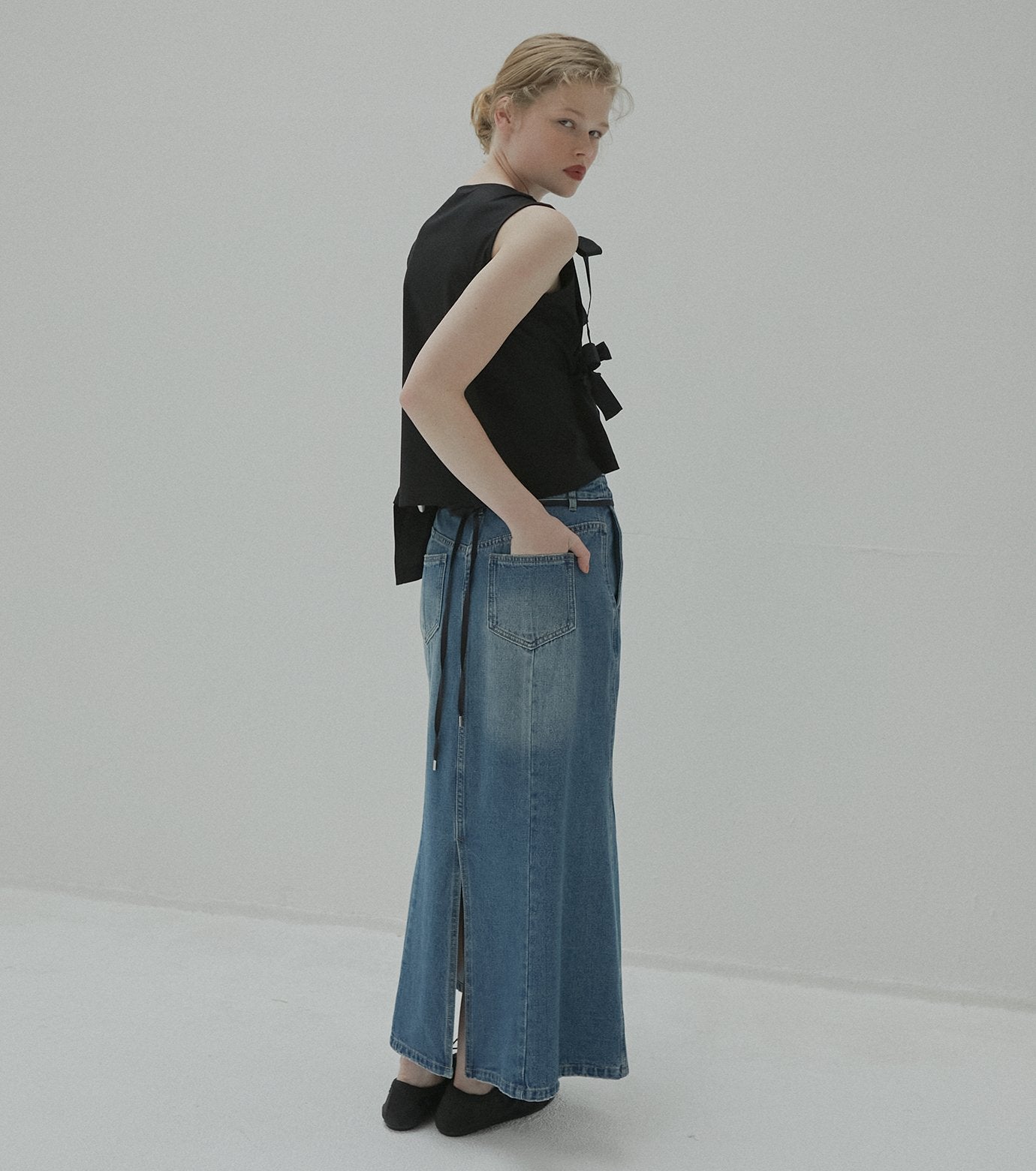 Flared Denim Skirt