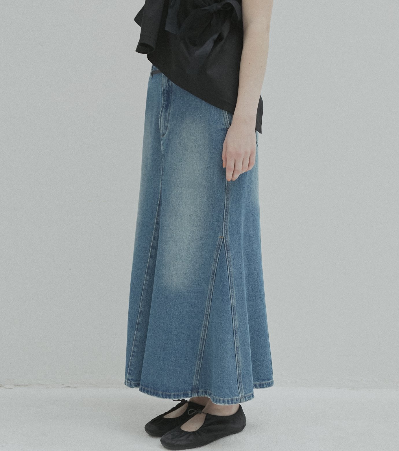 Flared Denim Skirt