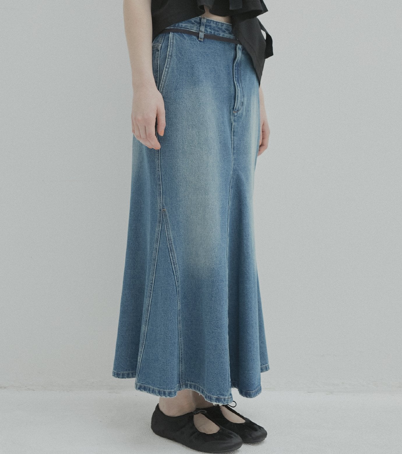 Flared Denim Skirt