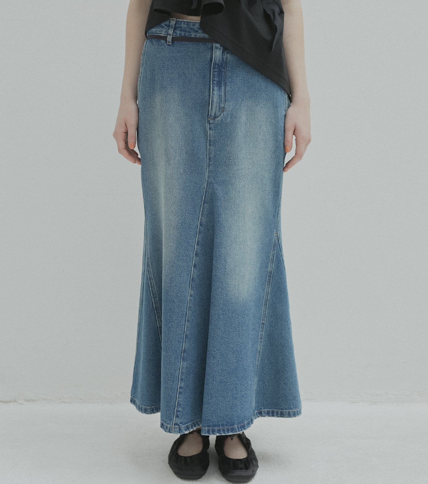 Flared Denim Skirt