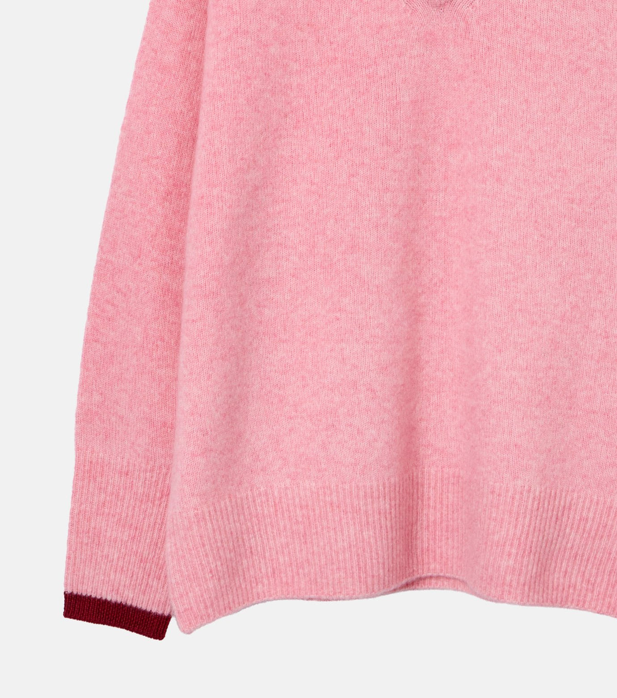 Contrast Collar V-Neck Pullover