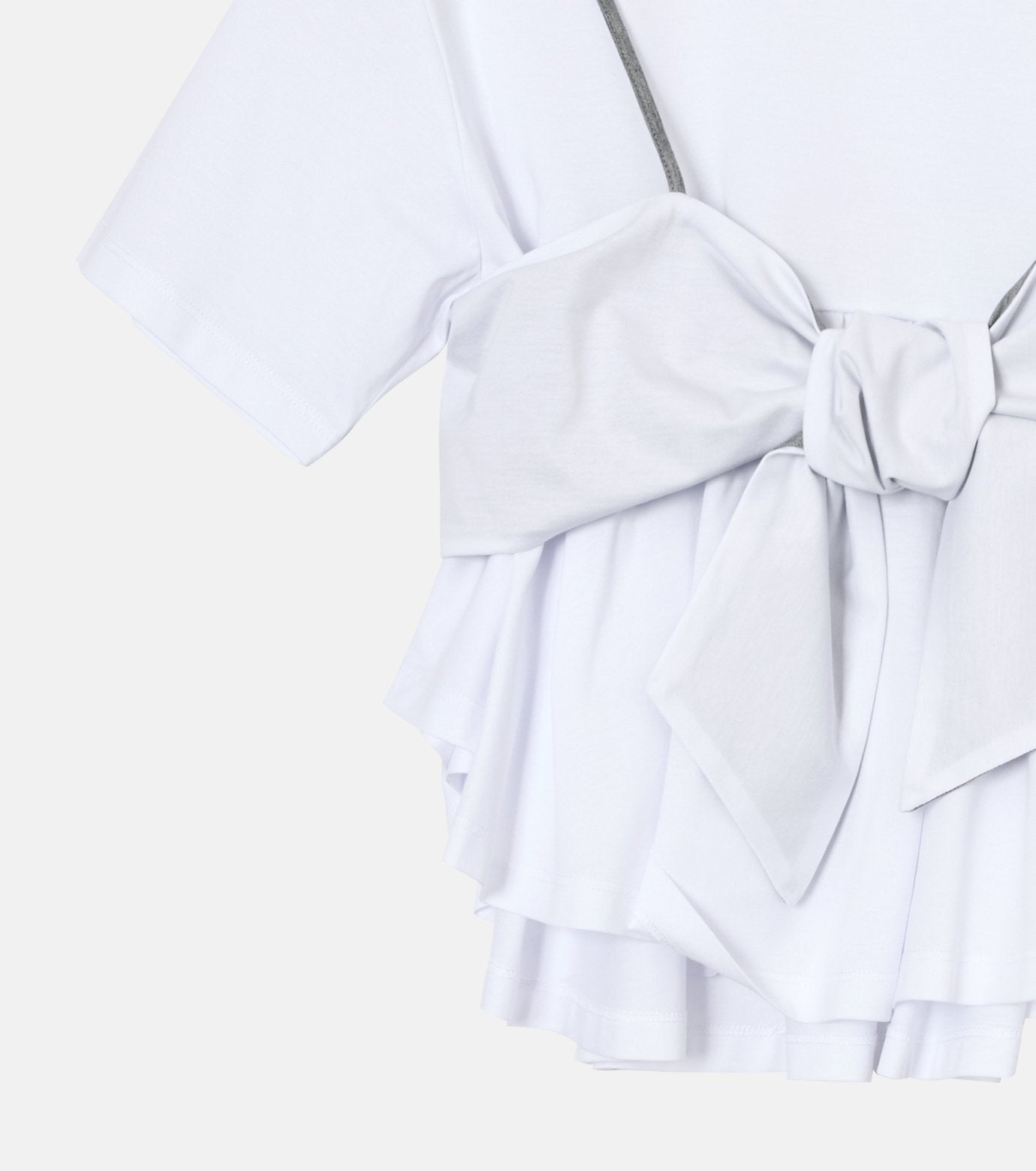 Flared Bow-Detail T-Shirt