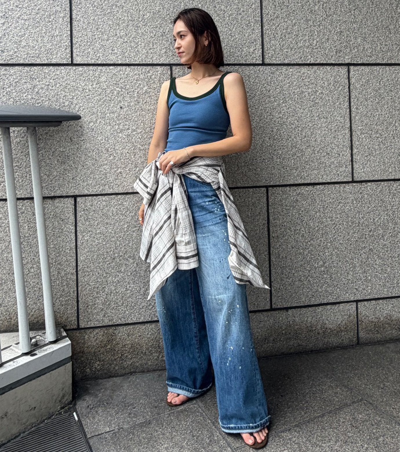 Contrast Trim Rib Tank