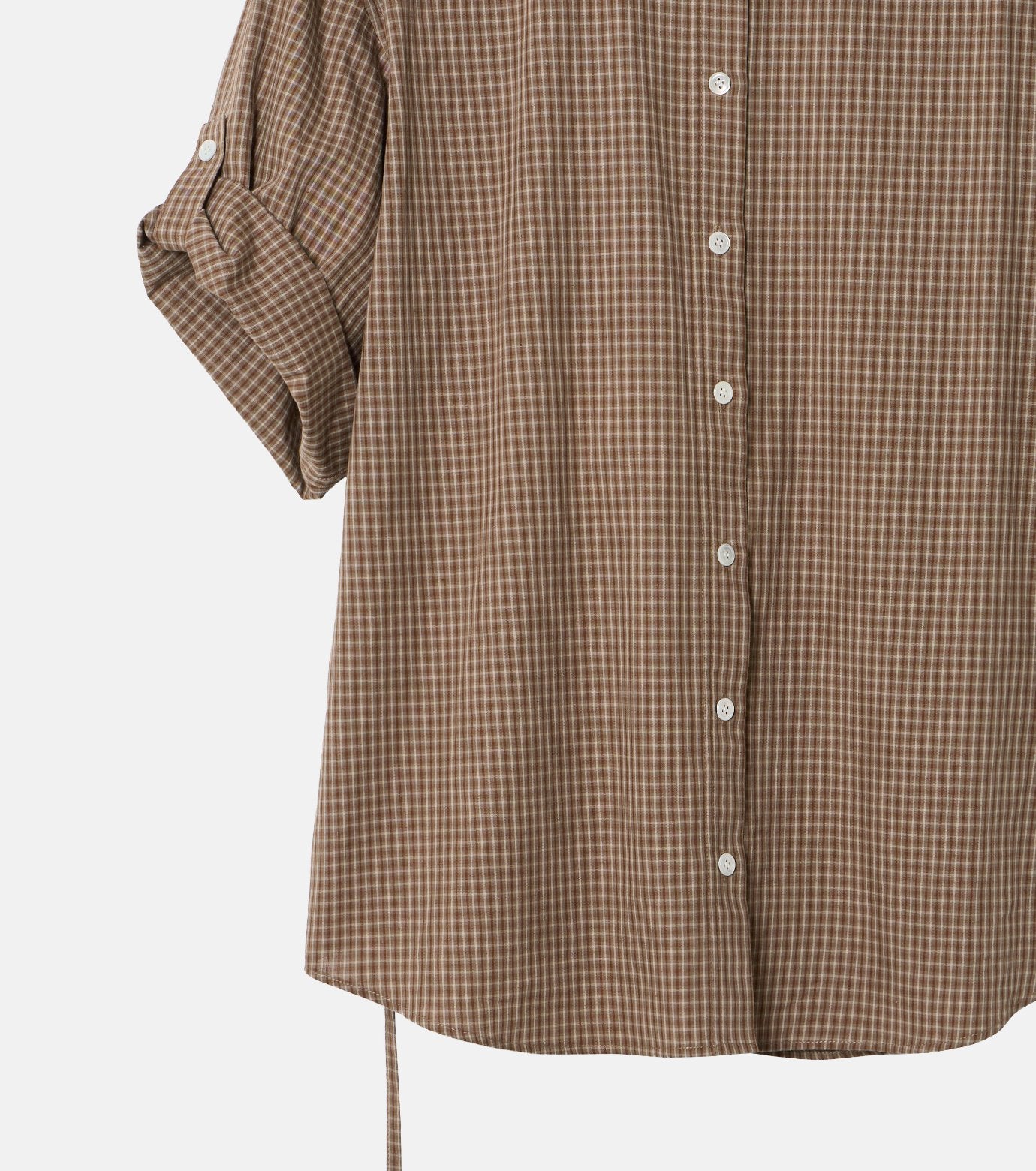Checked Roll-Up Sleeve Shirt