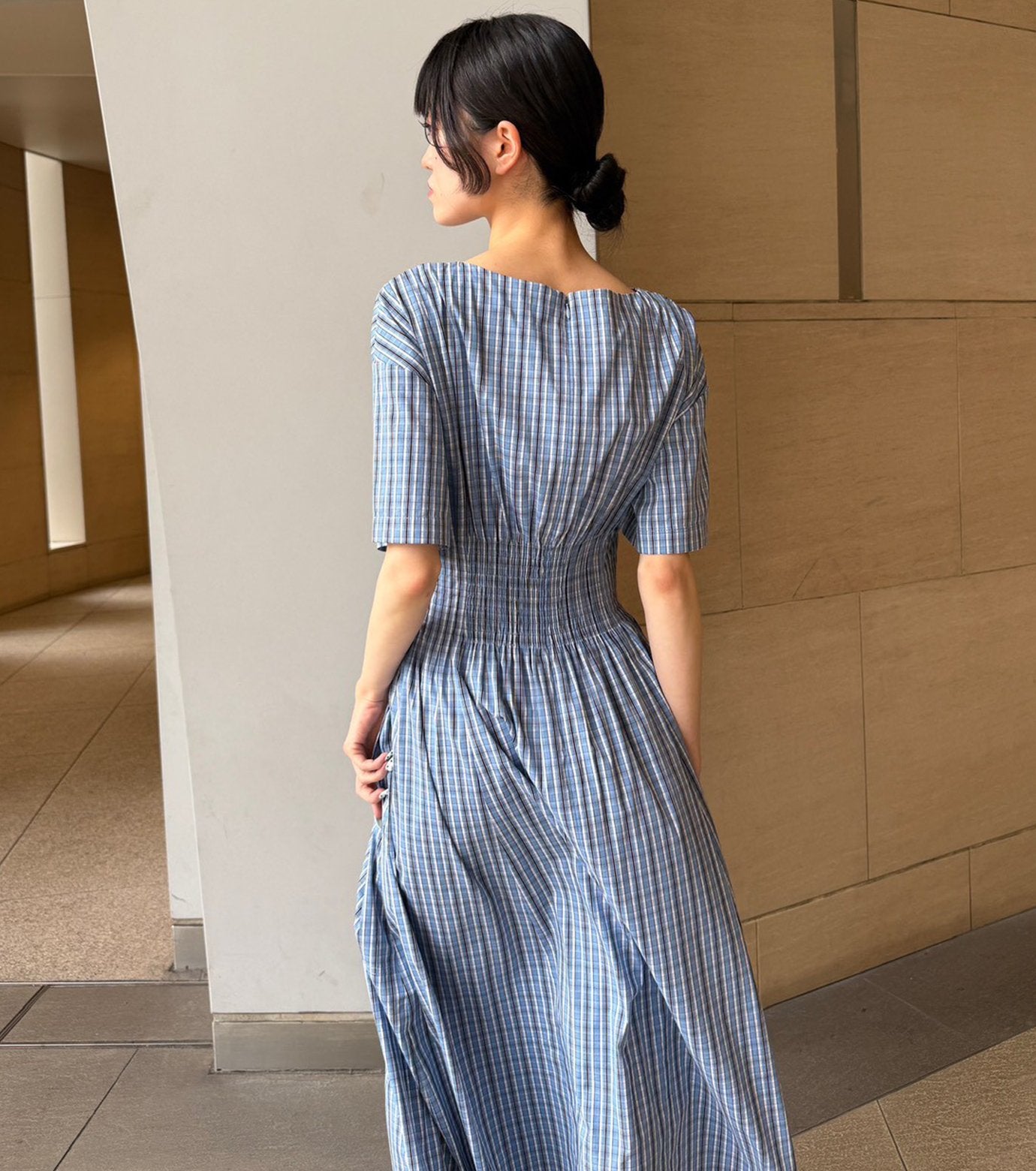 Checkered Round Form Dress