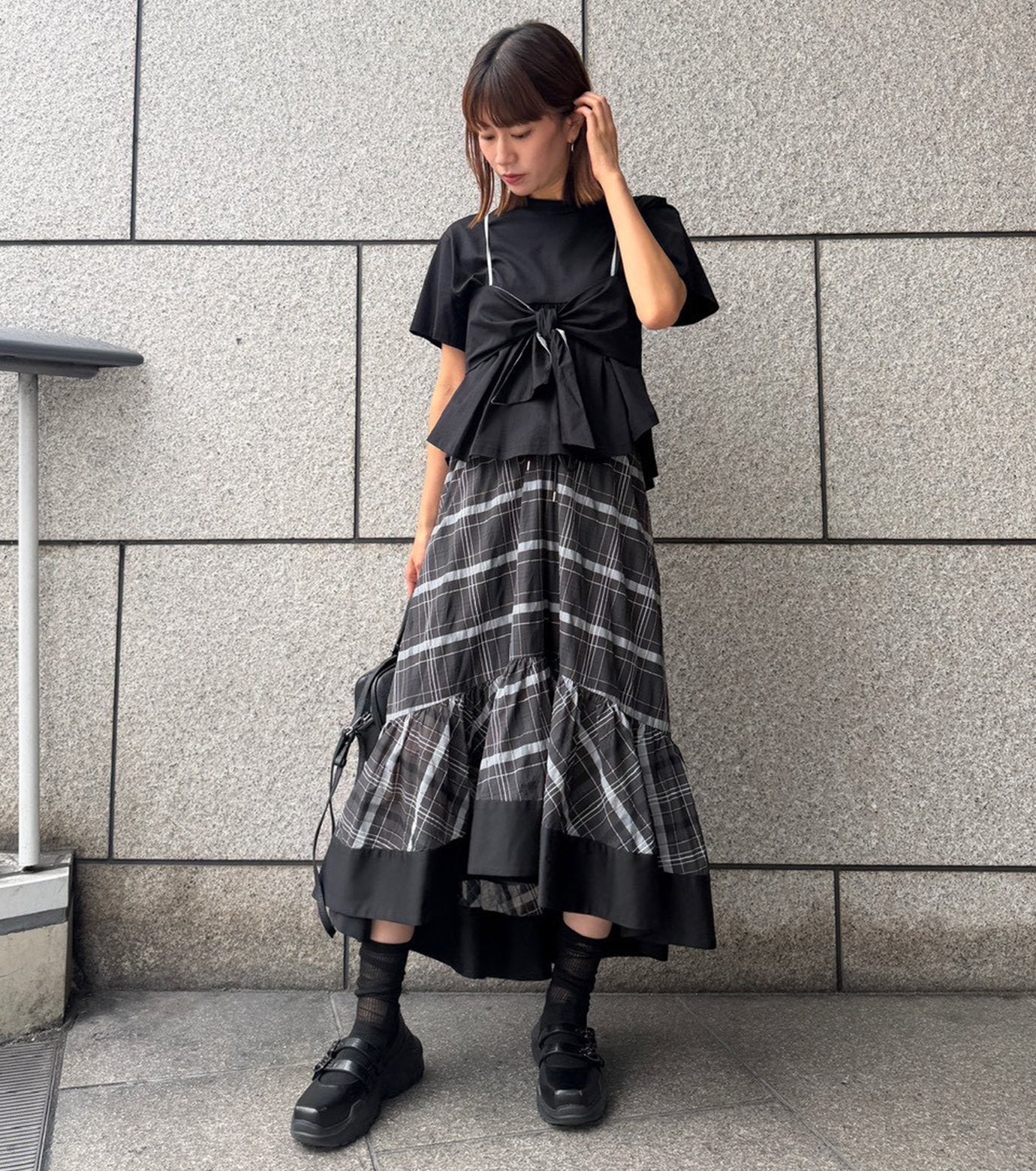 Sheer Plaid Skirt