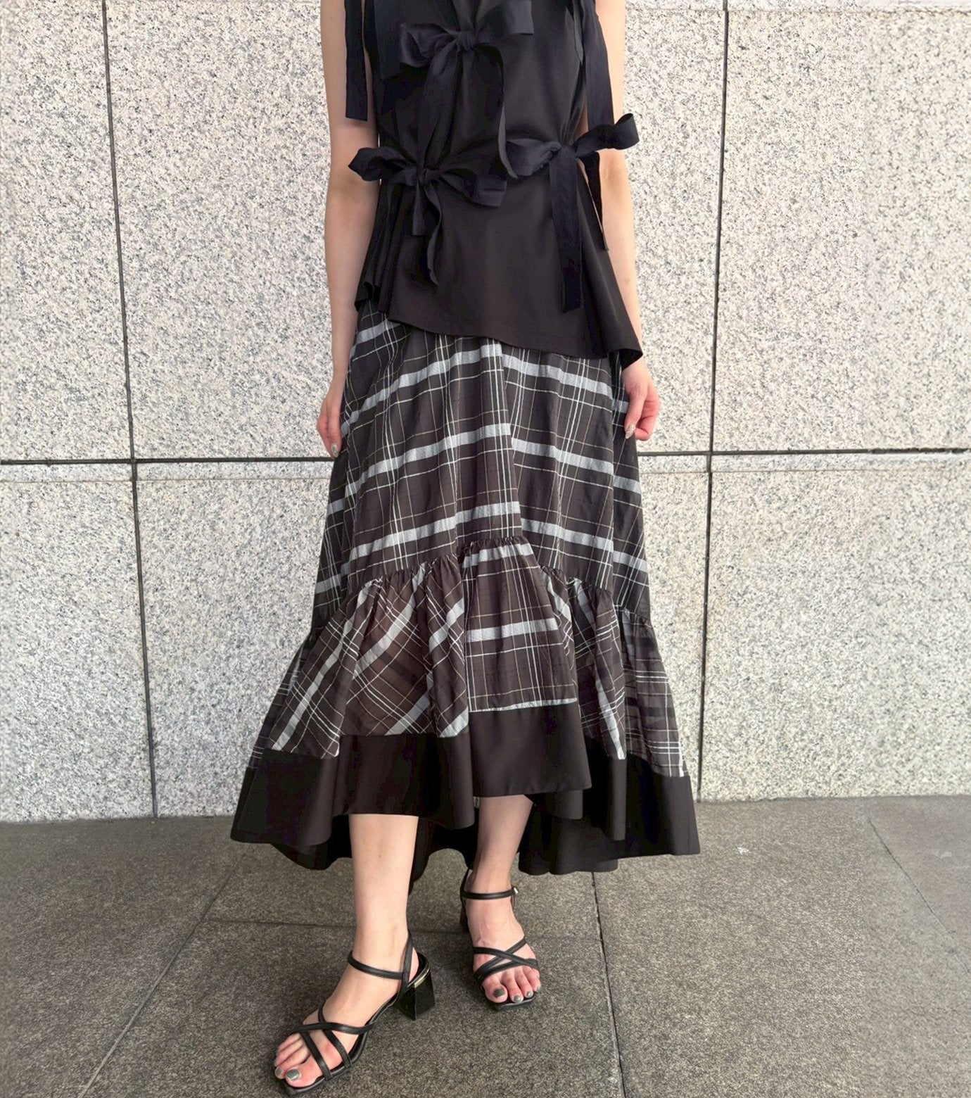 Sheer Plaid Skirt