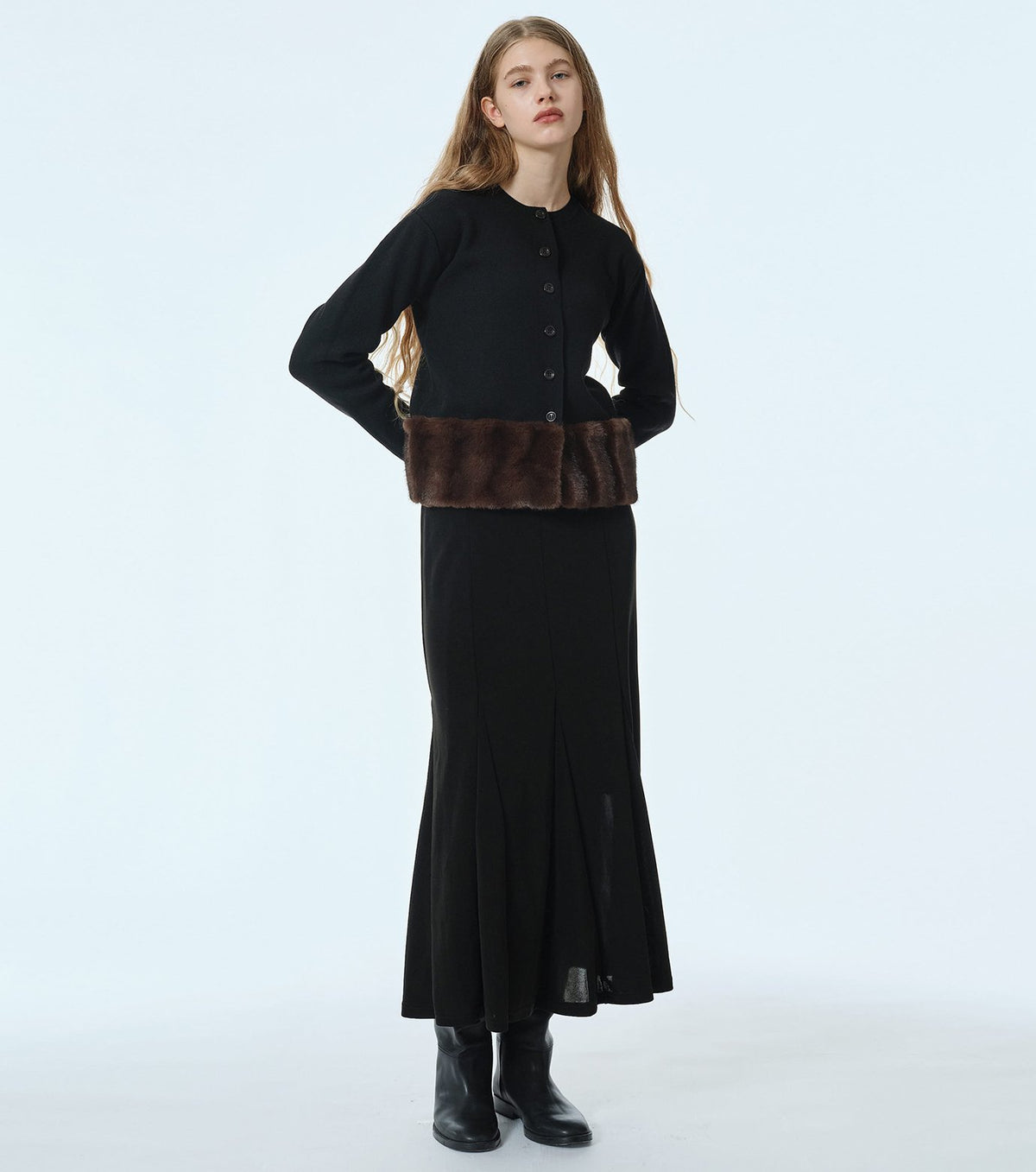 Glossy Jersey Maxi Skirt