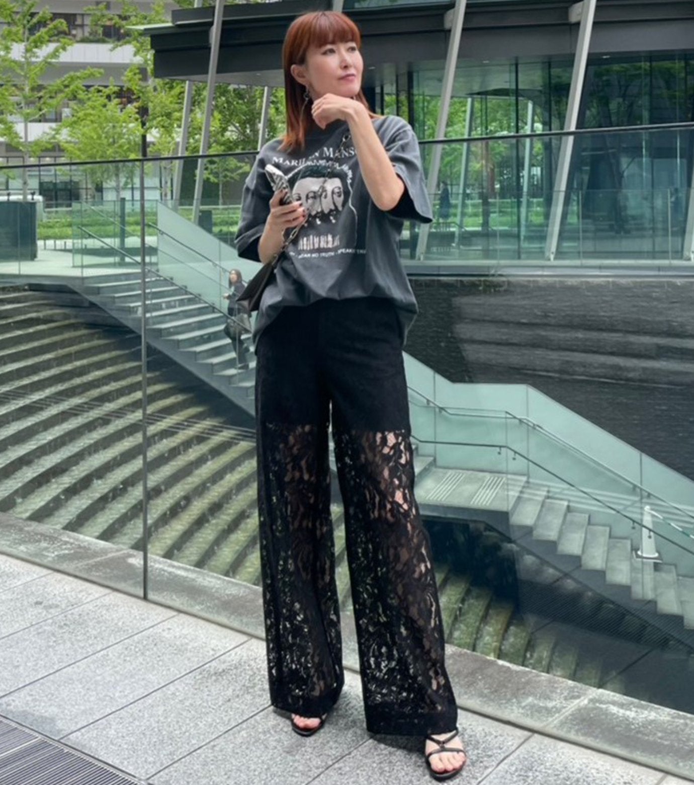 Sheer Floral Lace Pants