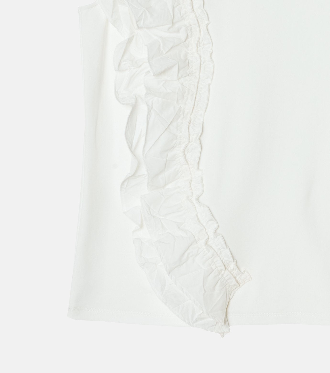 Ruffle Detail Sleeveless T-Shirt