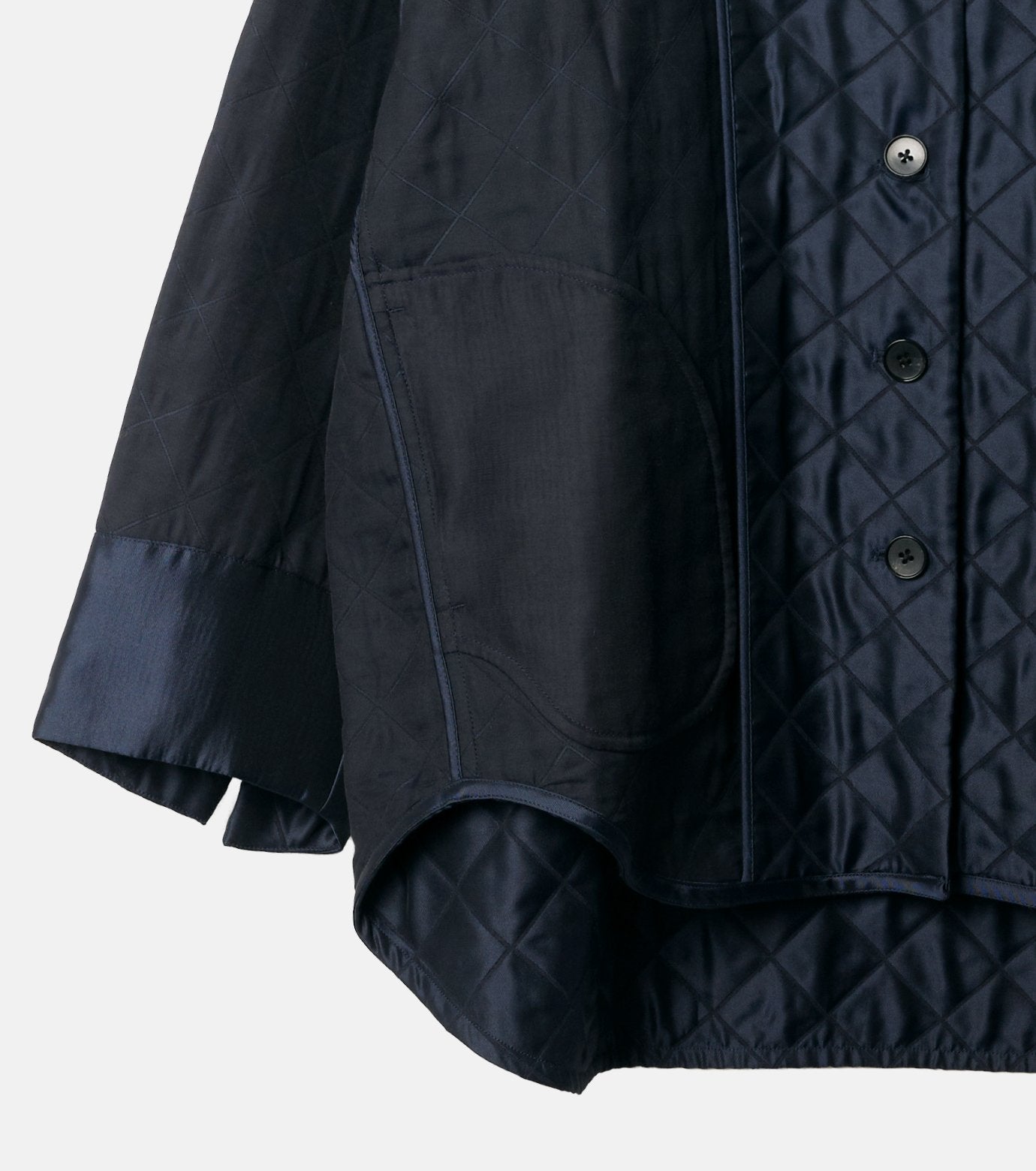 Shiny Quilted Shirt Jacket