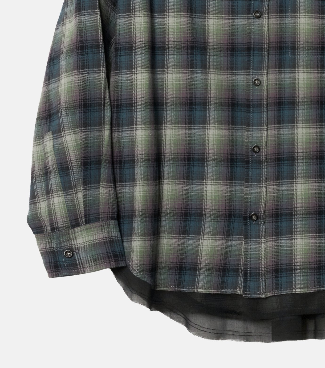 Flannel Shirt w/Organza Trim