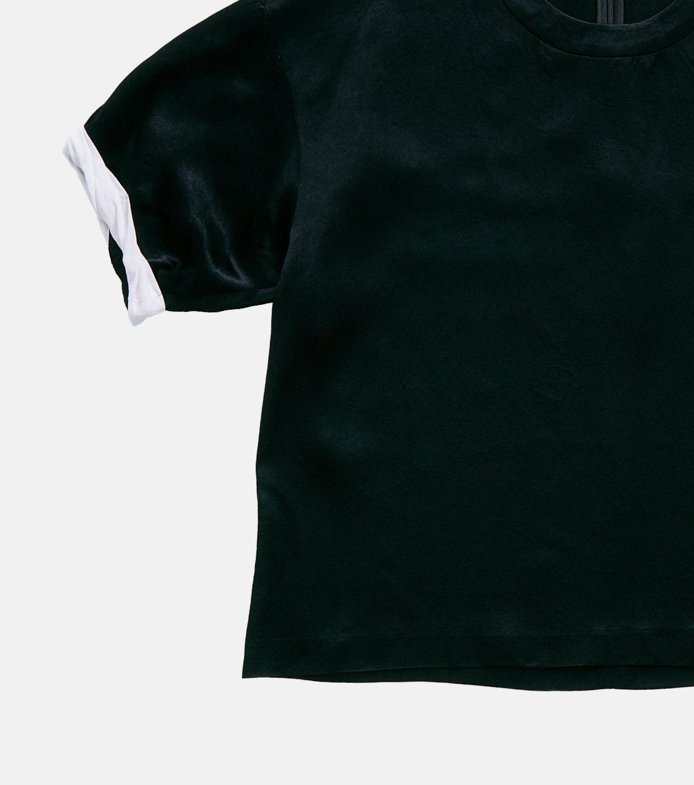 Satin Roll-Up Sleeve Top