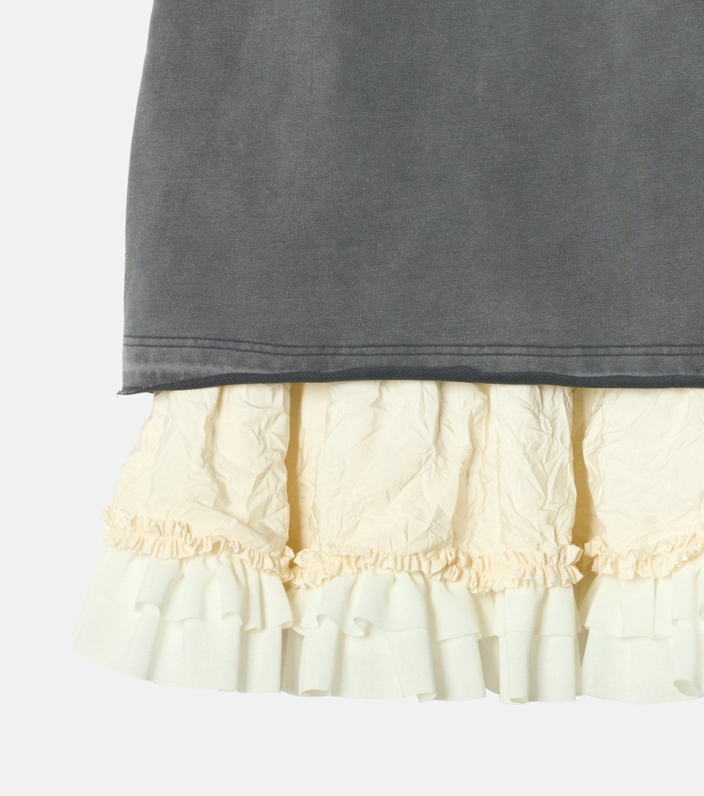 Washed Sweat Skirt Ruffle Hem