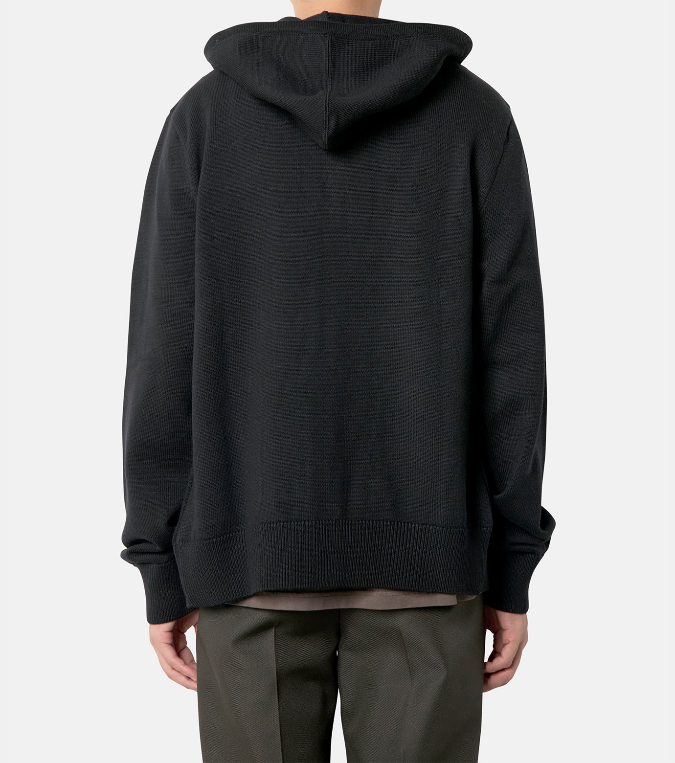 ZIPPED WOOL HOODED CARDIGAN