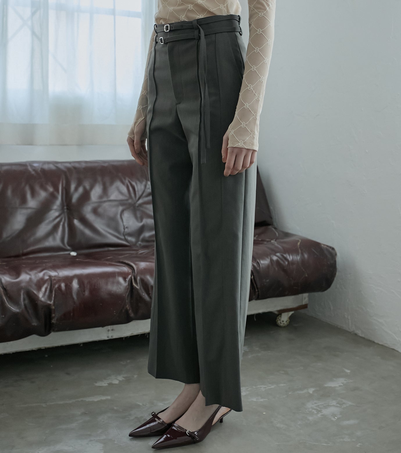 Oxford Double Belted Pants