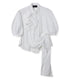 Cropped Puff Slv Shirt w/Rose Sash