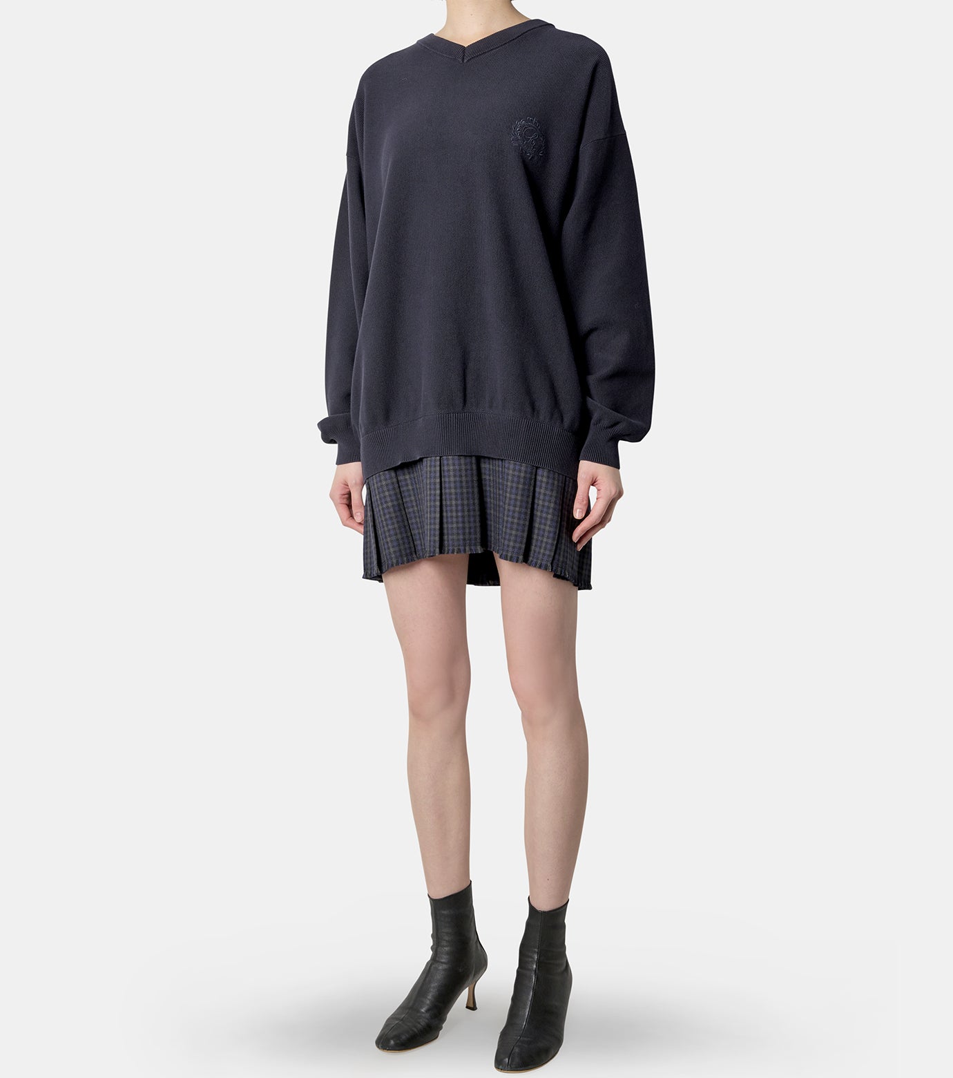 Cotton Pleated Skirt Knit