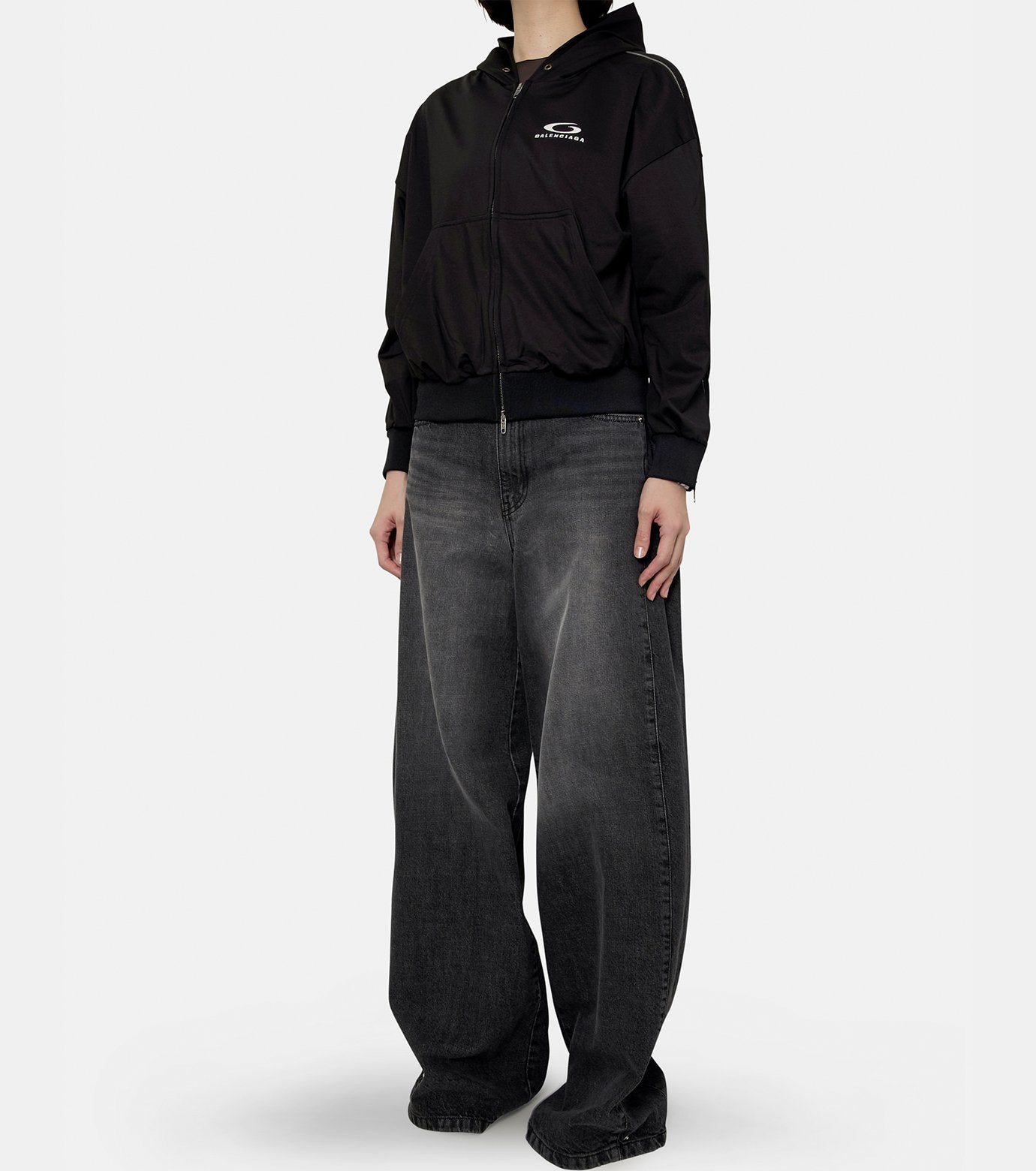 Zipped Zip-Up Hoodie