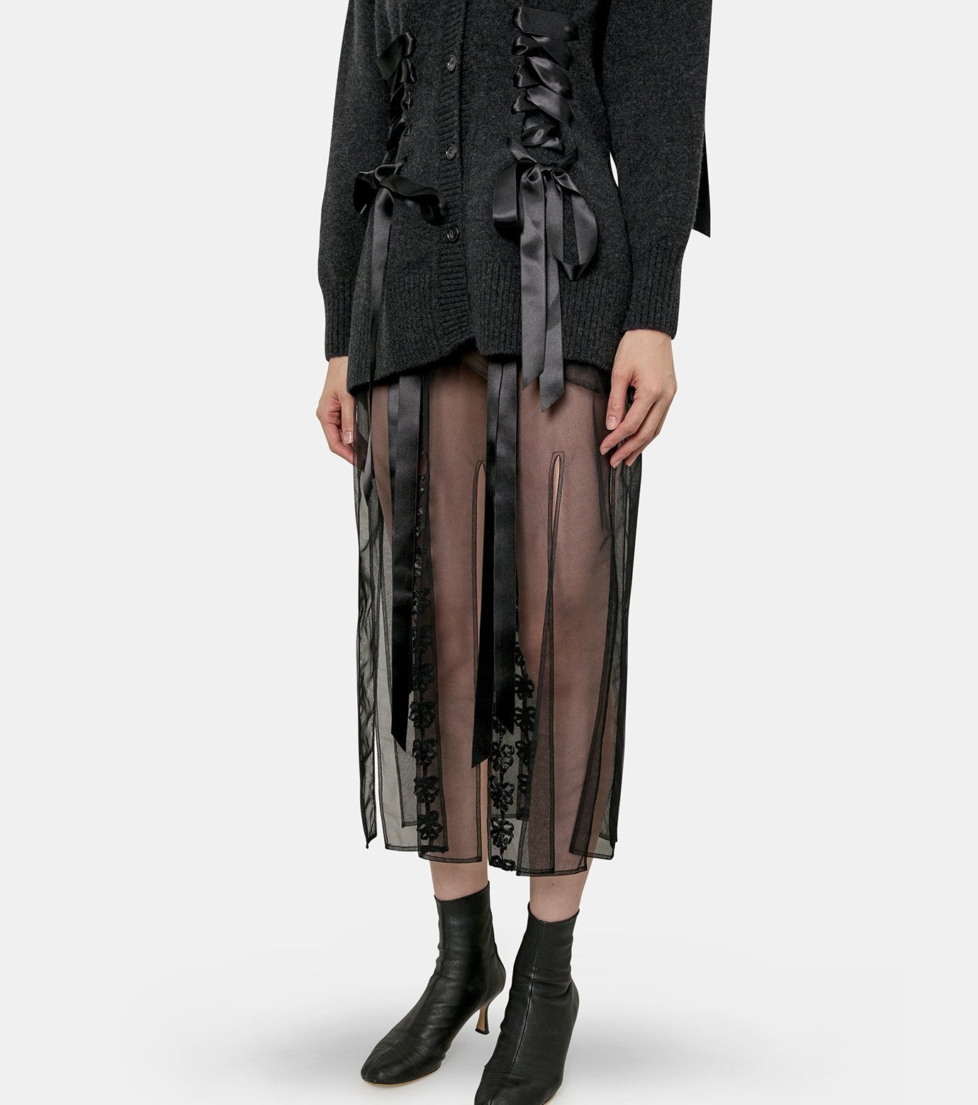 Ribbon Daisy Chain Multi Slit Skirt