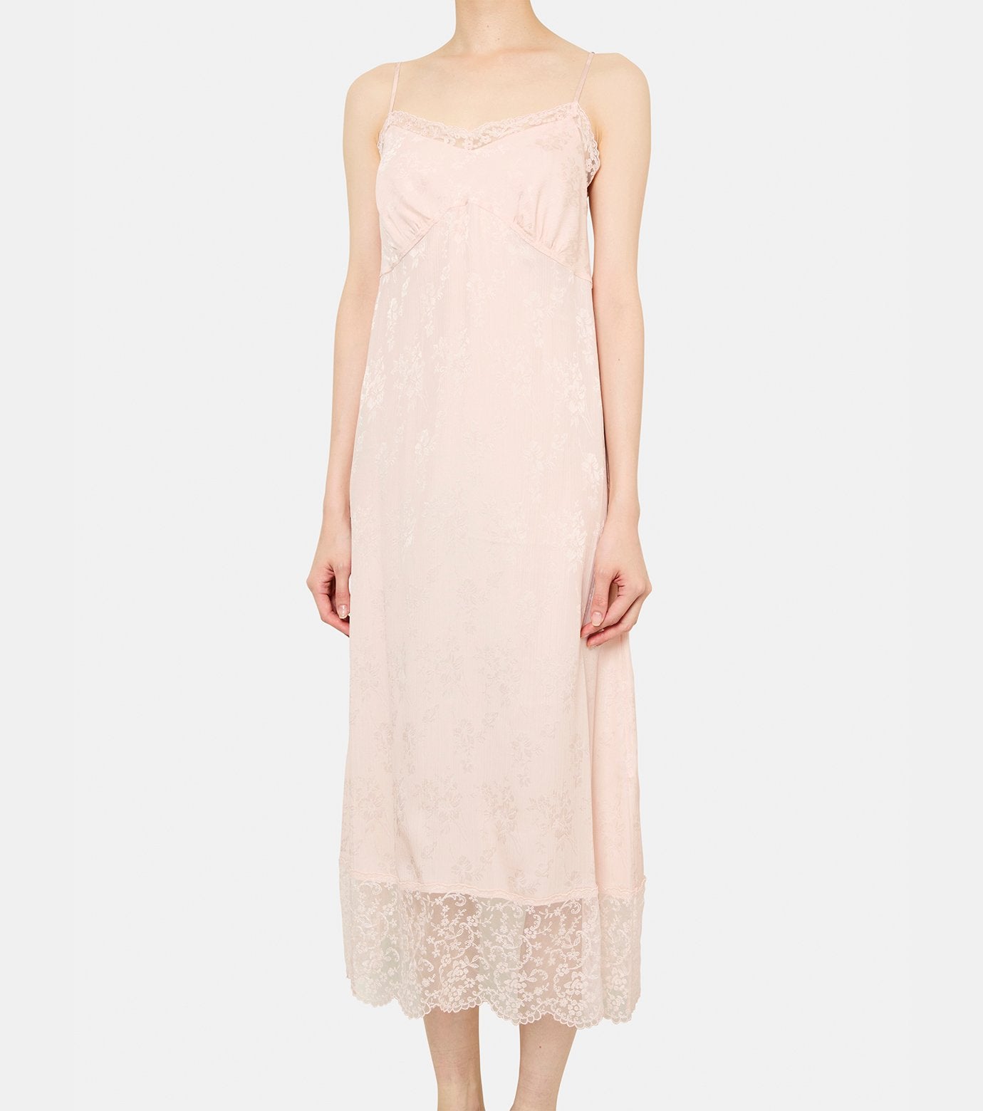 Slip Dress w/Deep Lace Trim