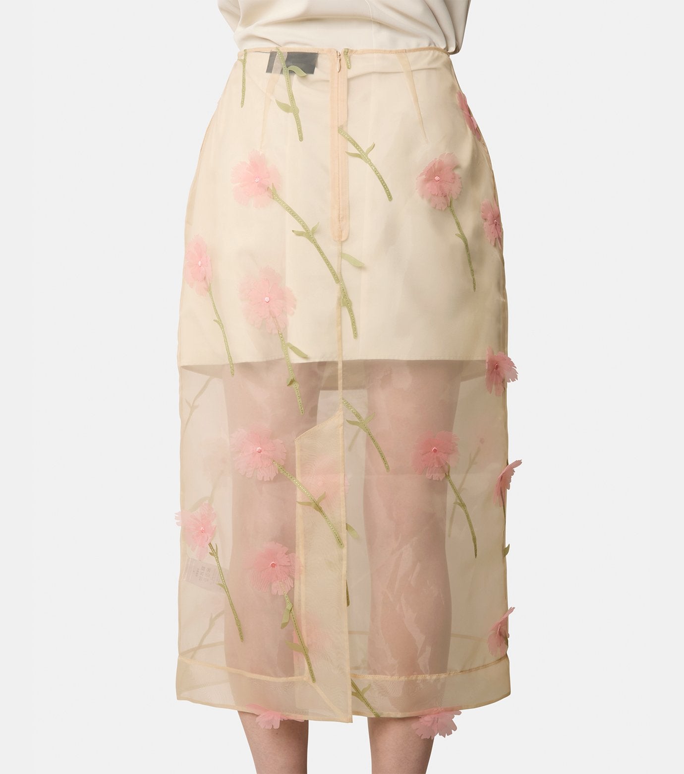 Sheer Organza Pencil Skirt