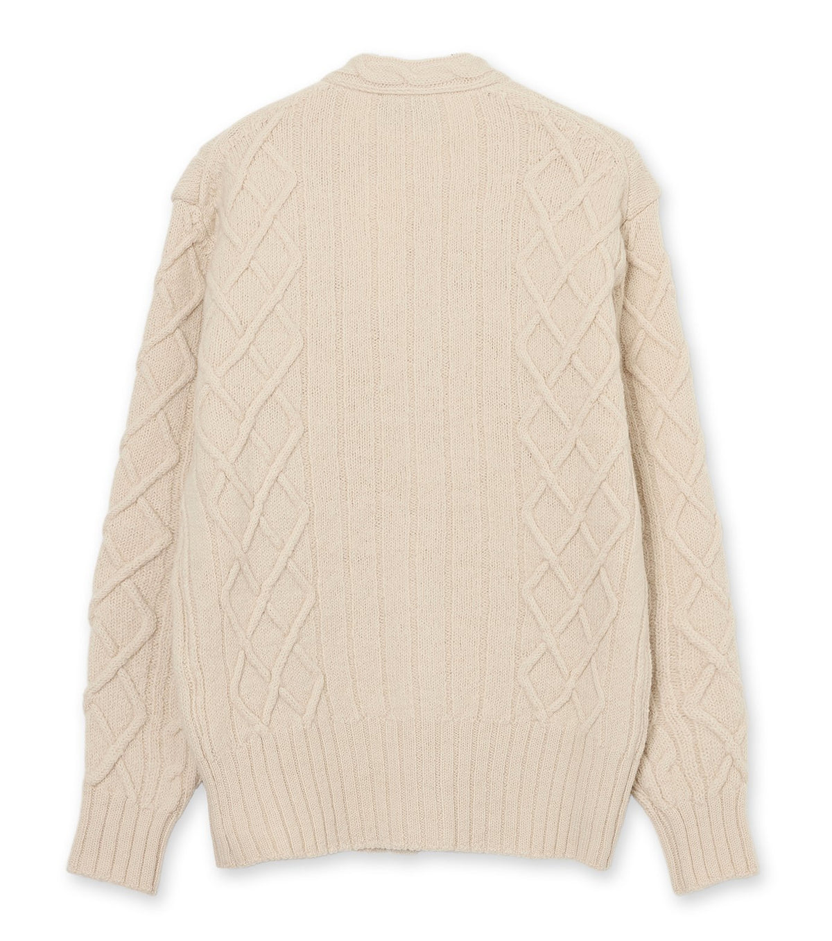 Cable Knit Slash Cardigan w/Emb