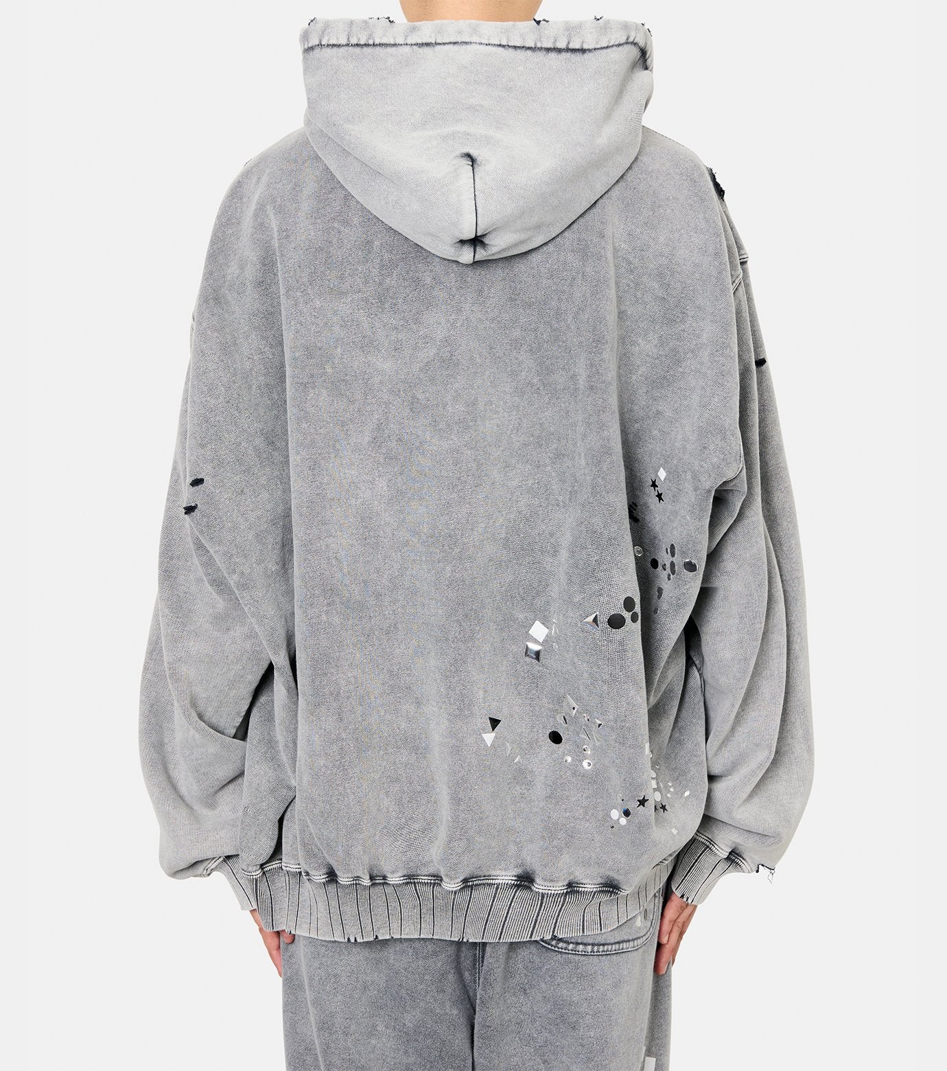 EMBELLISHED BLEACHED HOODIE