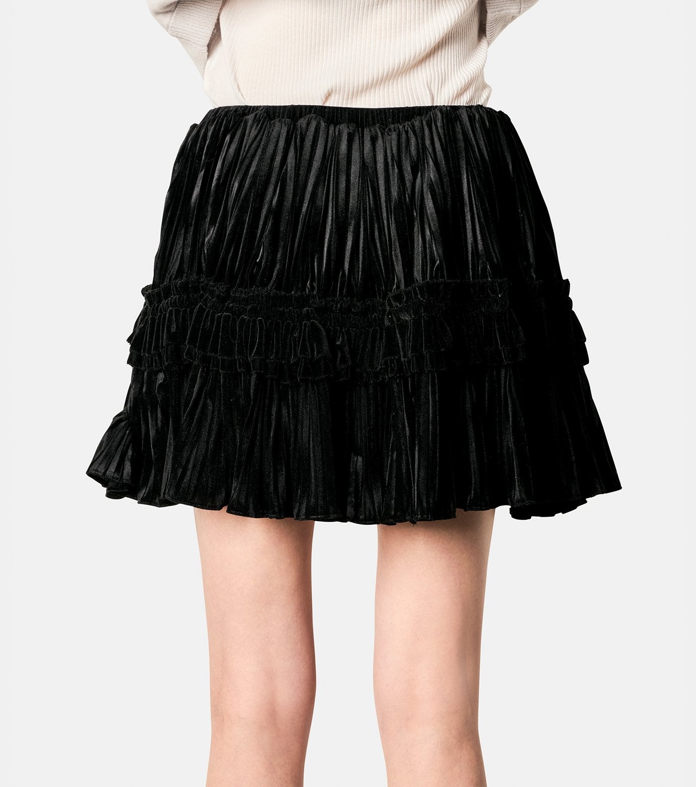 Ruffle Velvet Skirt