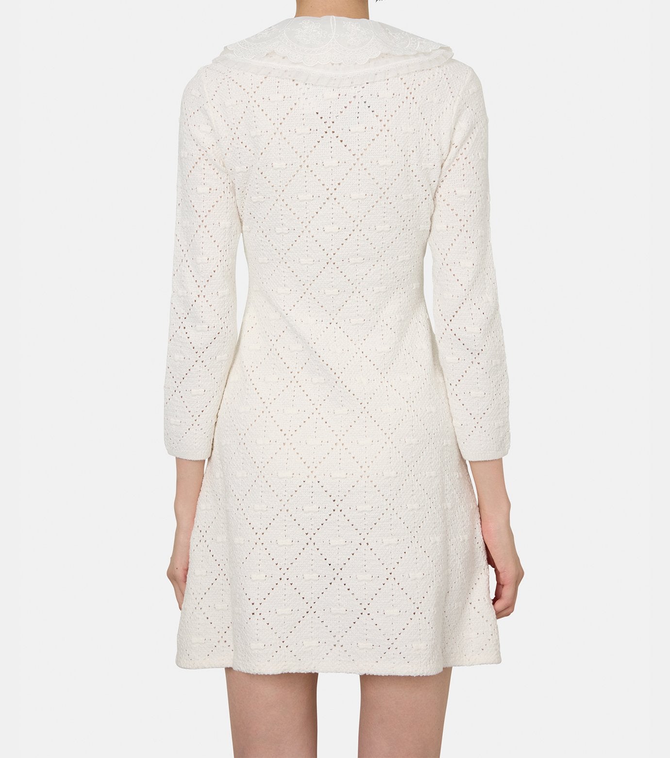 White Lace BibKnit Mini Dress