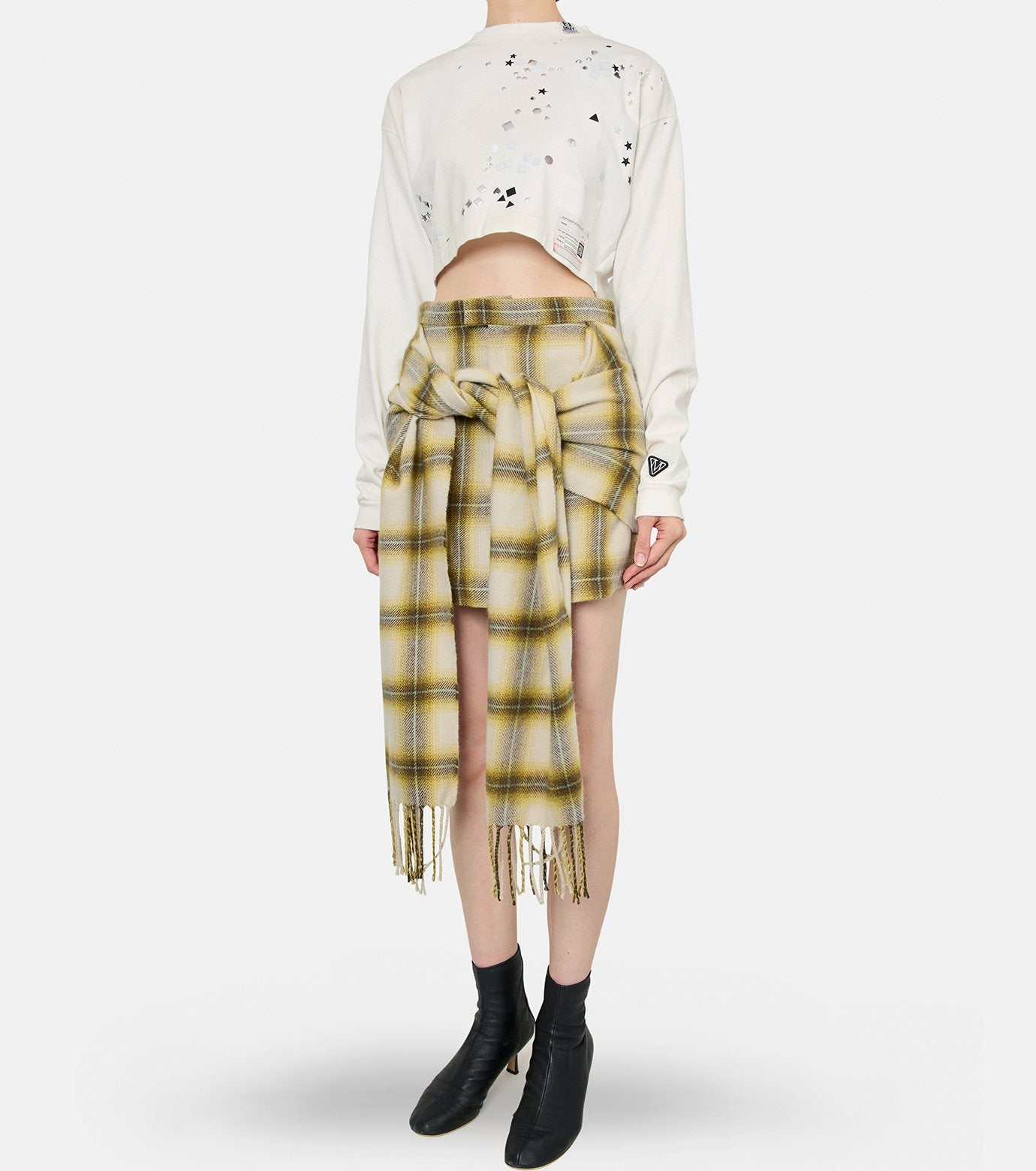 Embellished Distressed LS Mini Tee