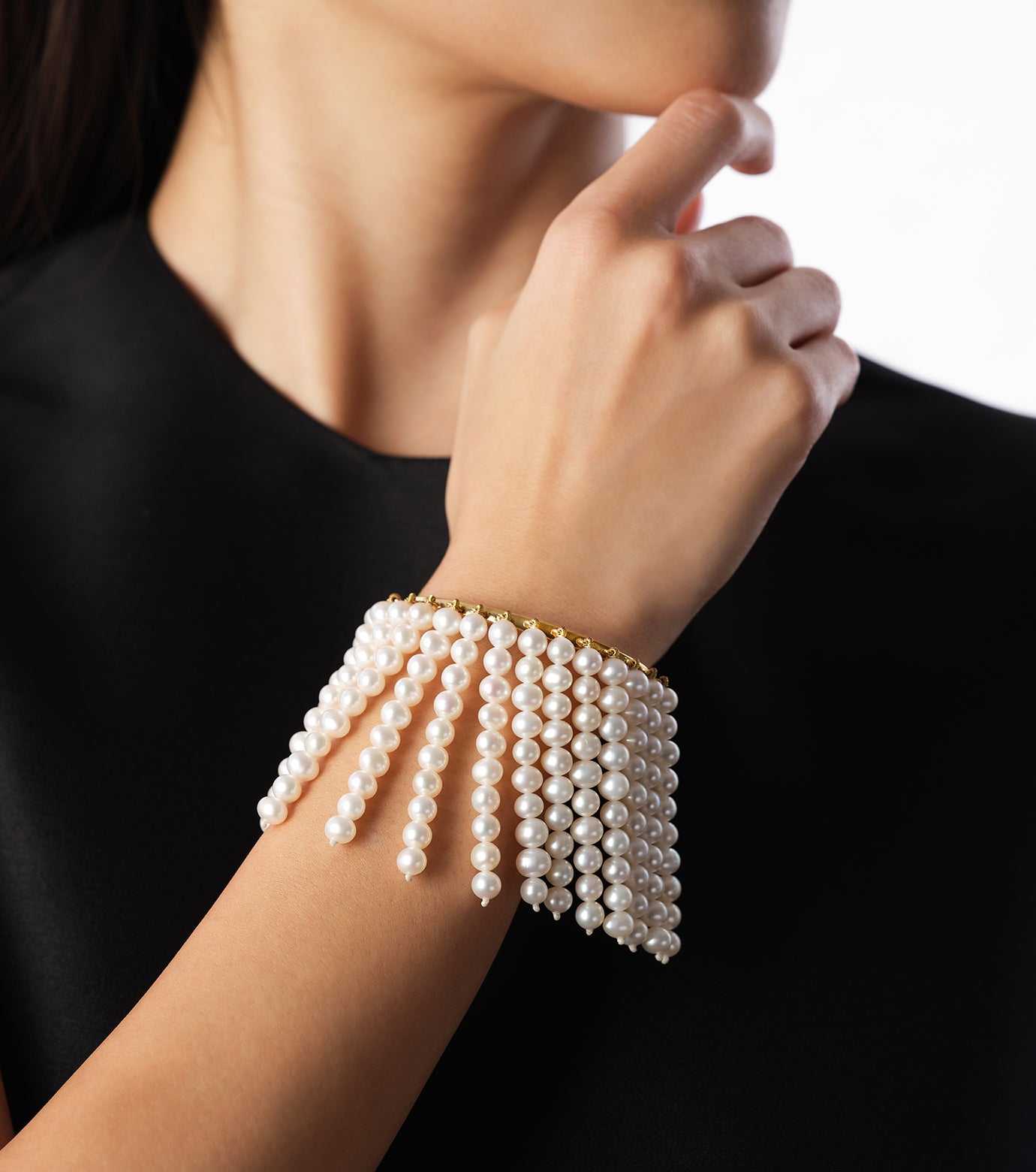 Pearl curtain Bangle (YG)