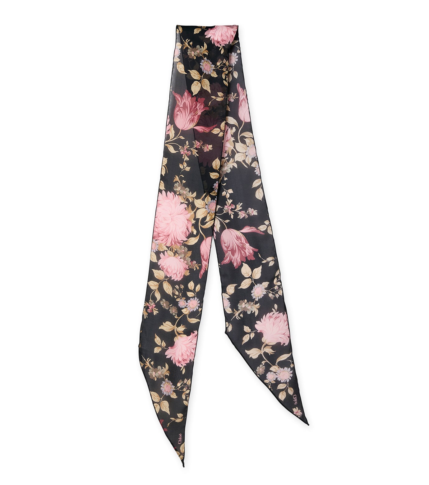 Chloe Peonies Skinny Scarf