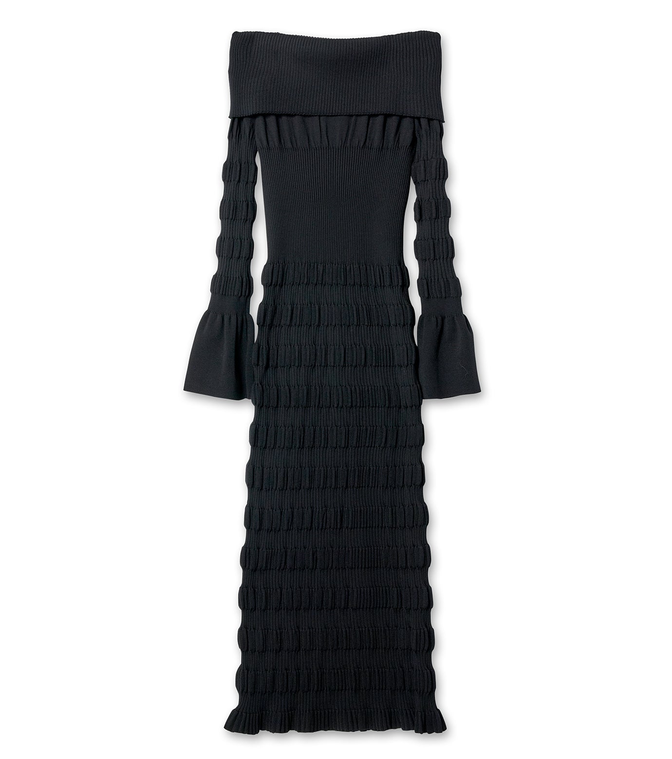 Stripe Knit Off-Shoulder Dress – RESTIR Stripe Knit Off-Shoulder Dress – RESTIR
