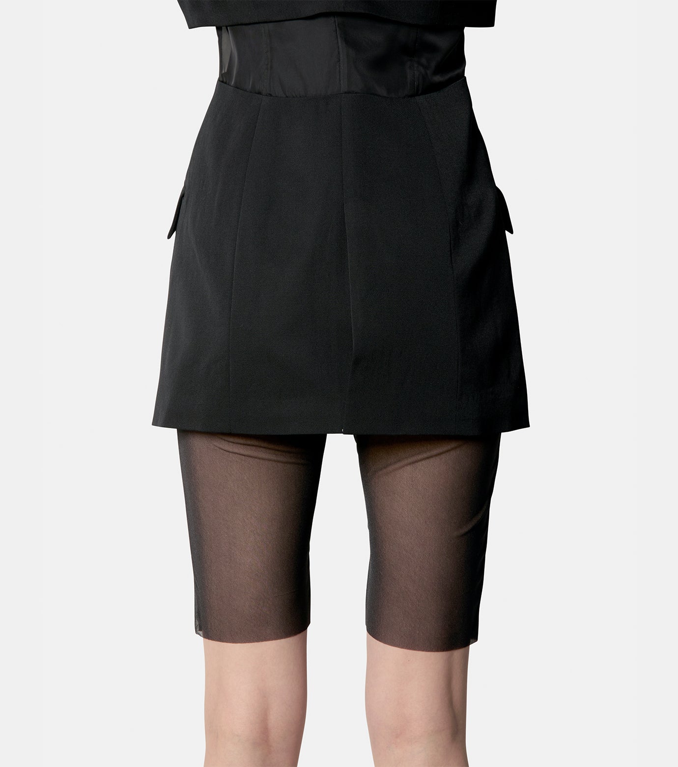 Rose-Emb Sheer Biker Shorts