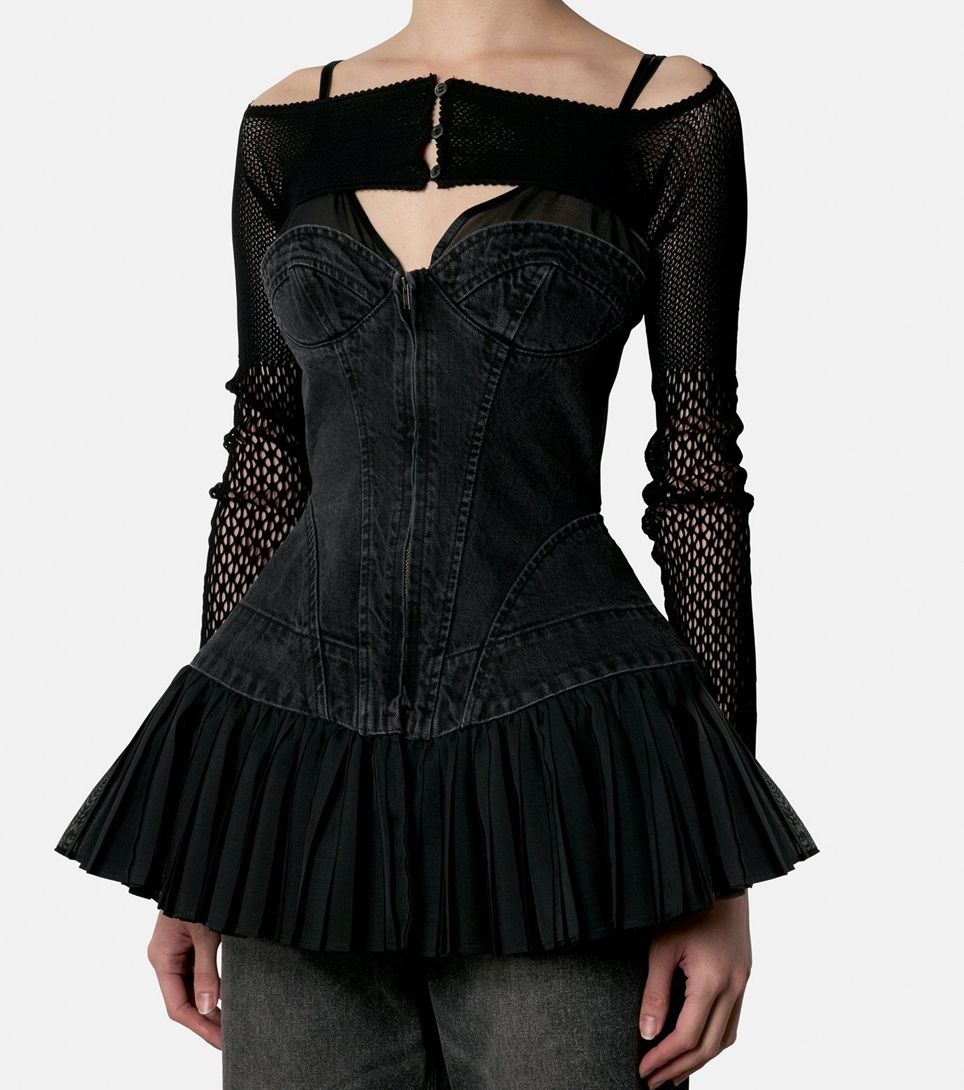 Raschel Lace Knit Cropped Bolero