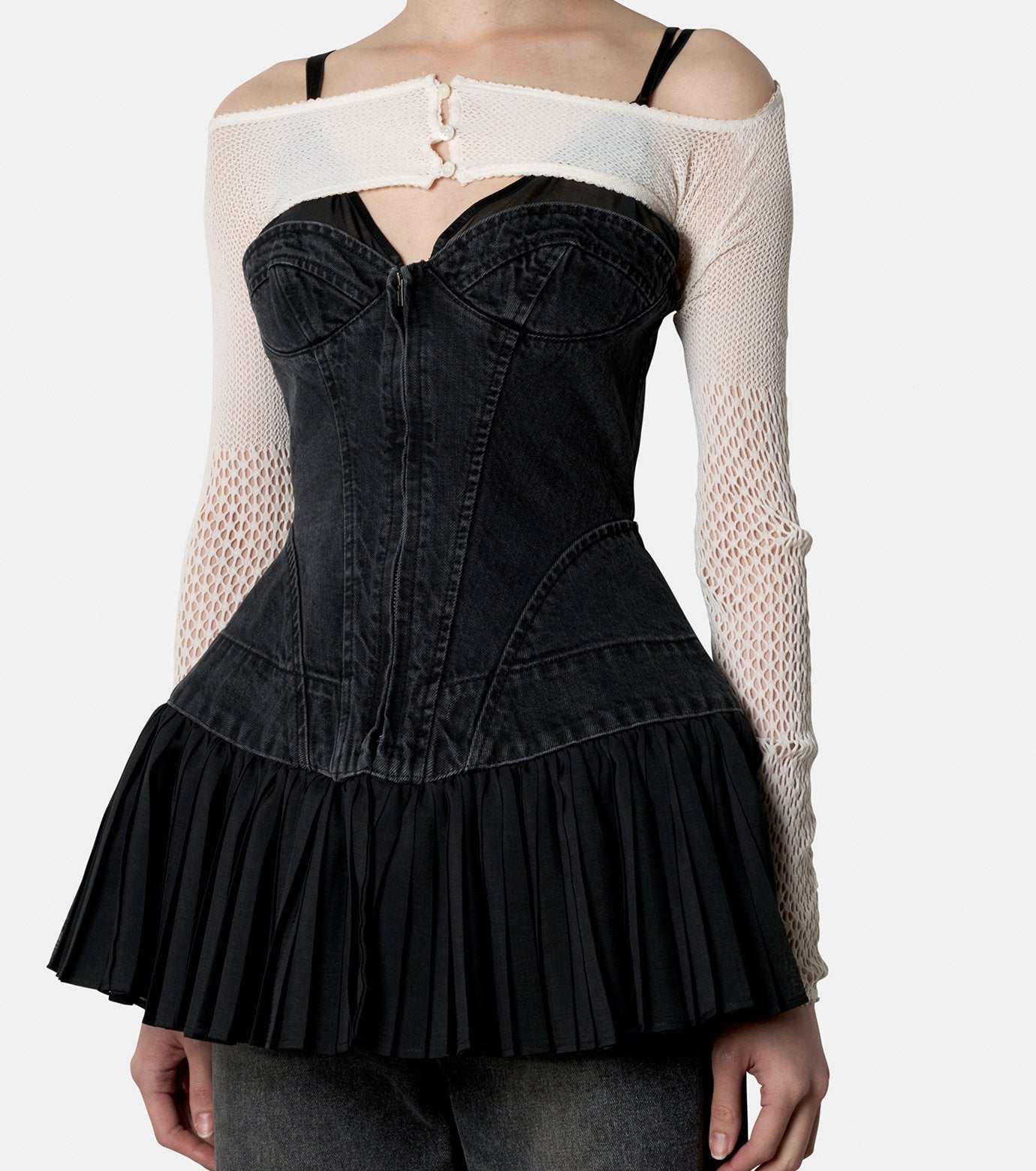 Raschel Lace Knit Cropped Bolero