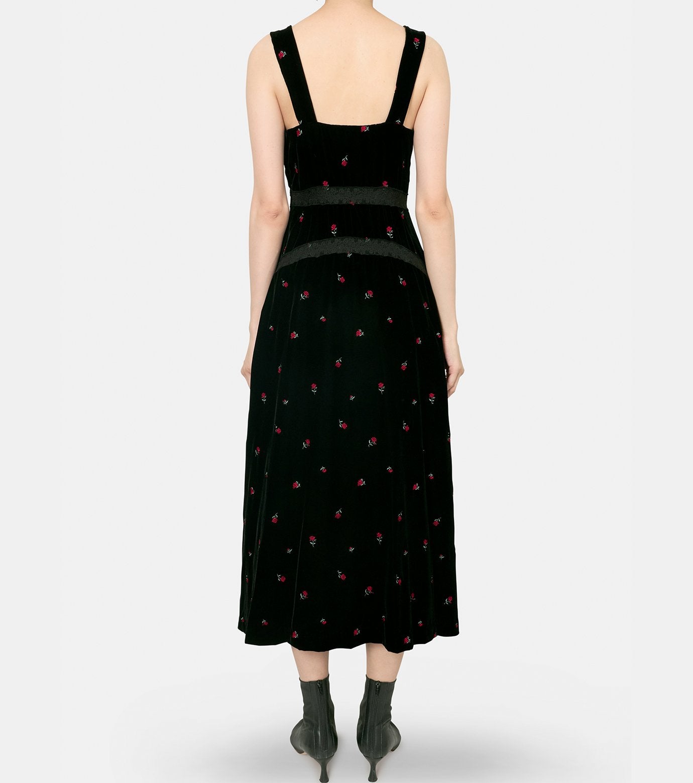Rose Emb Velvet Dress
