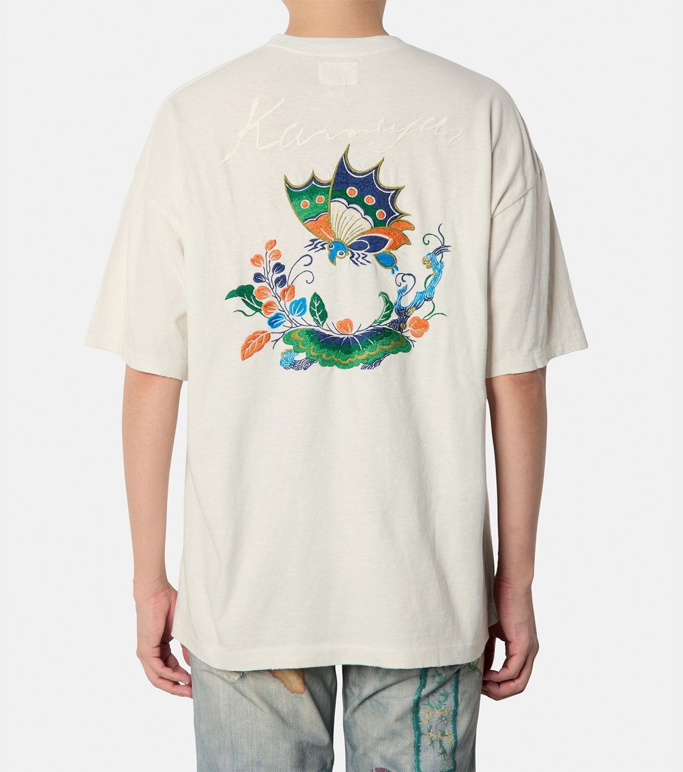 “AGEHA” Embroidery Distressed Tee