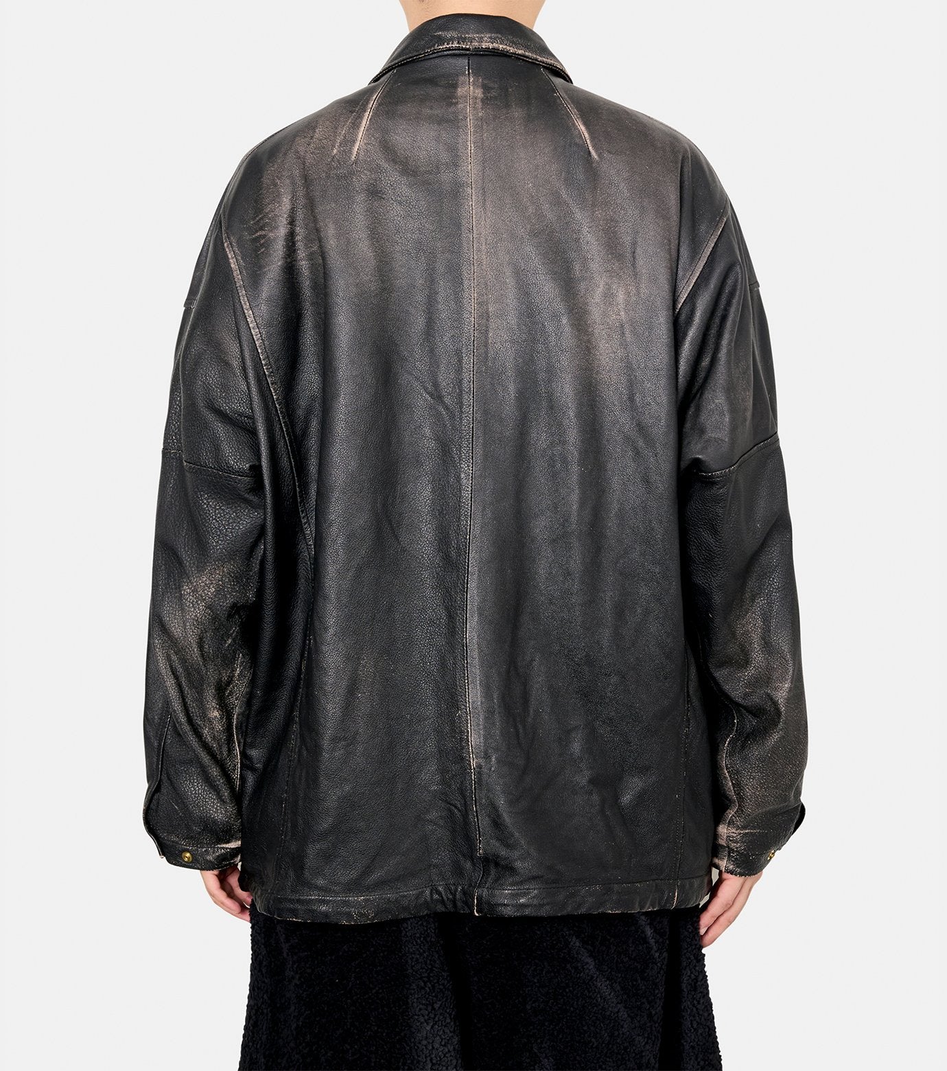 Distressed Leather Coach Jacket