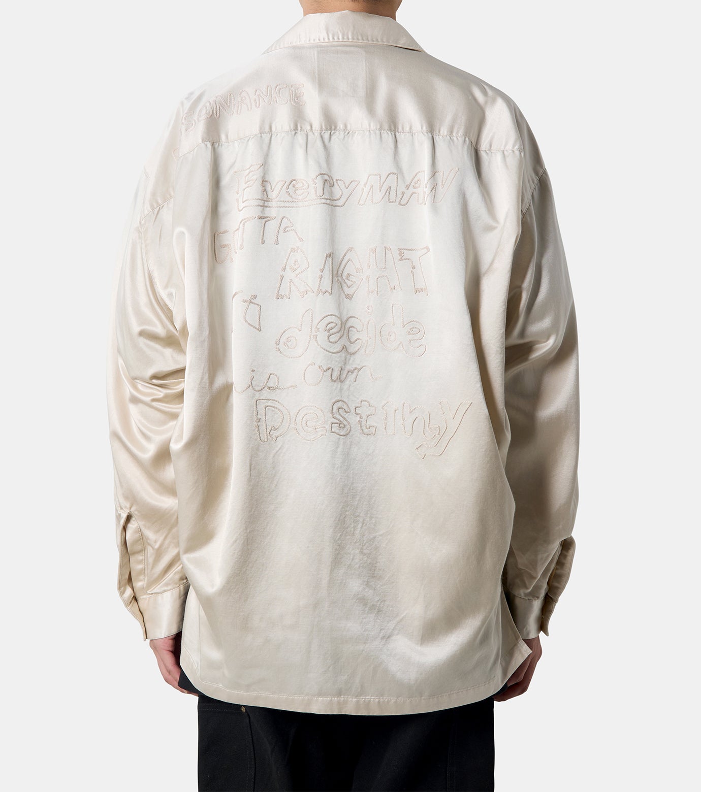 BLEACHED L/S SATIN SHIRTS
