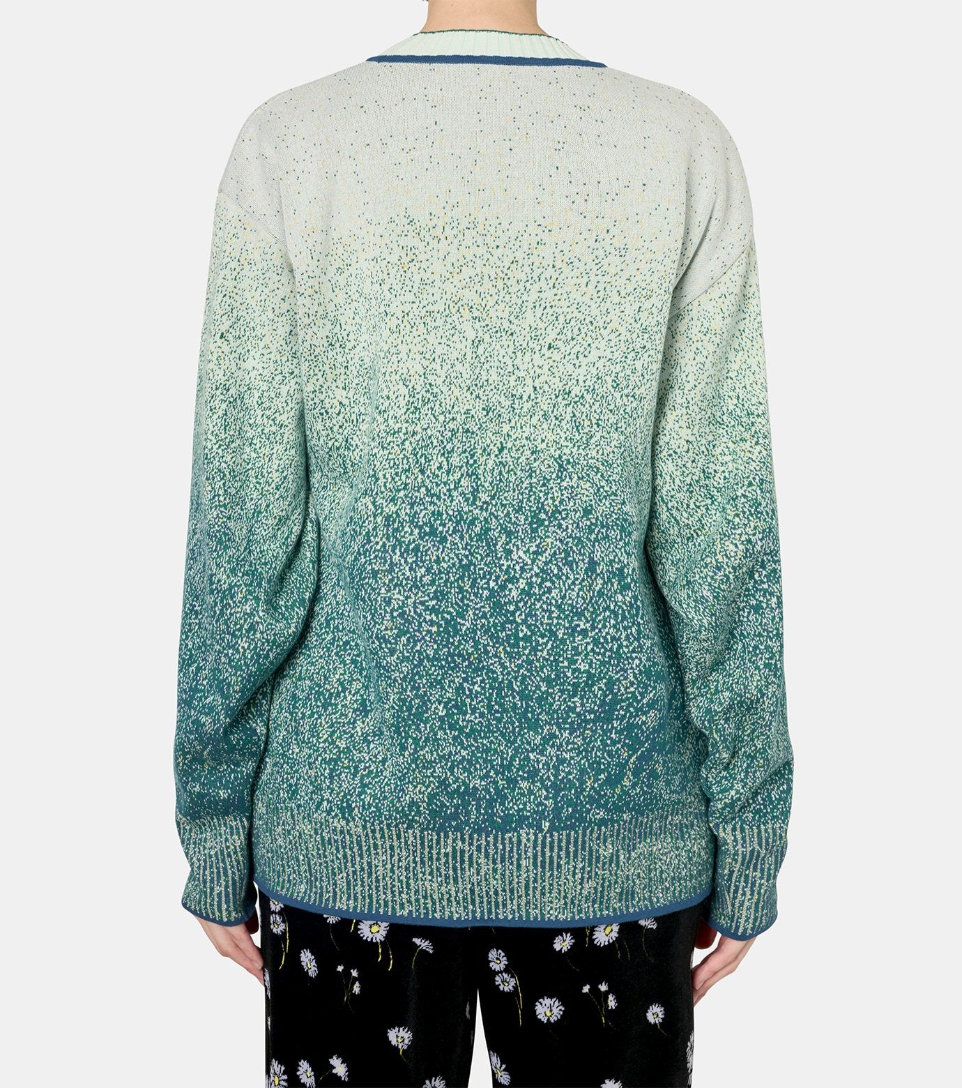 Floral Jqd Graphic Knit Top