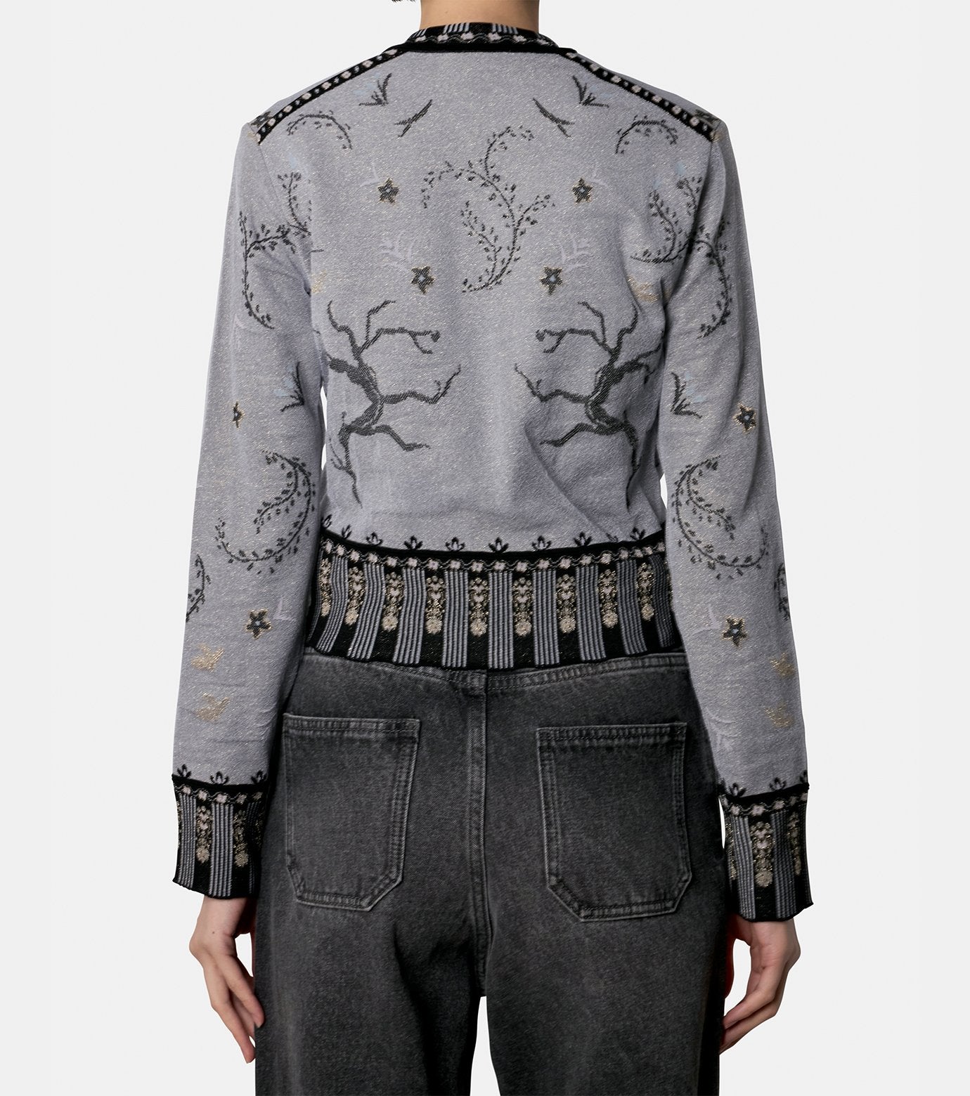 Jacquard Knit Cardigan