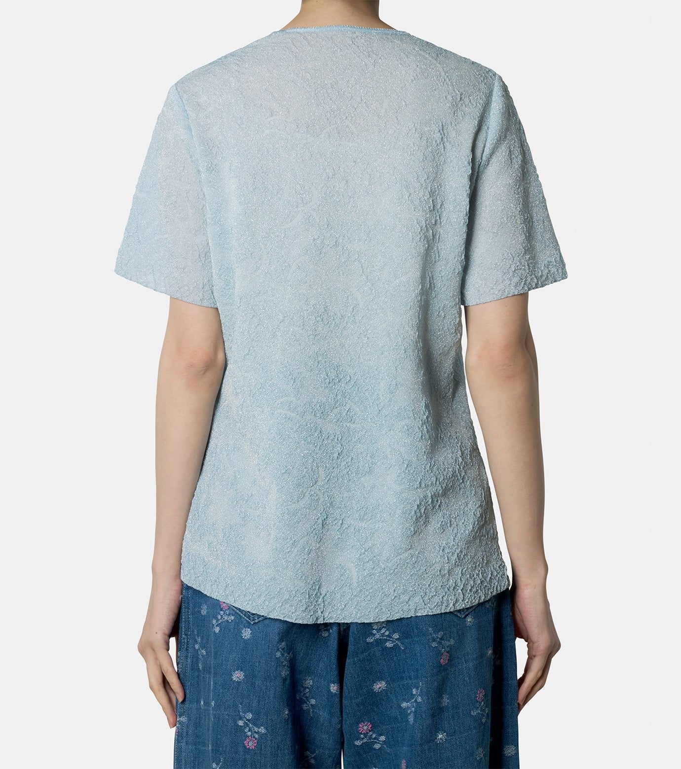 Sheer Flower Oversize T-Shirt