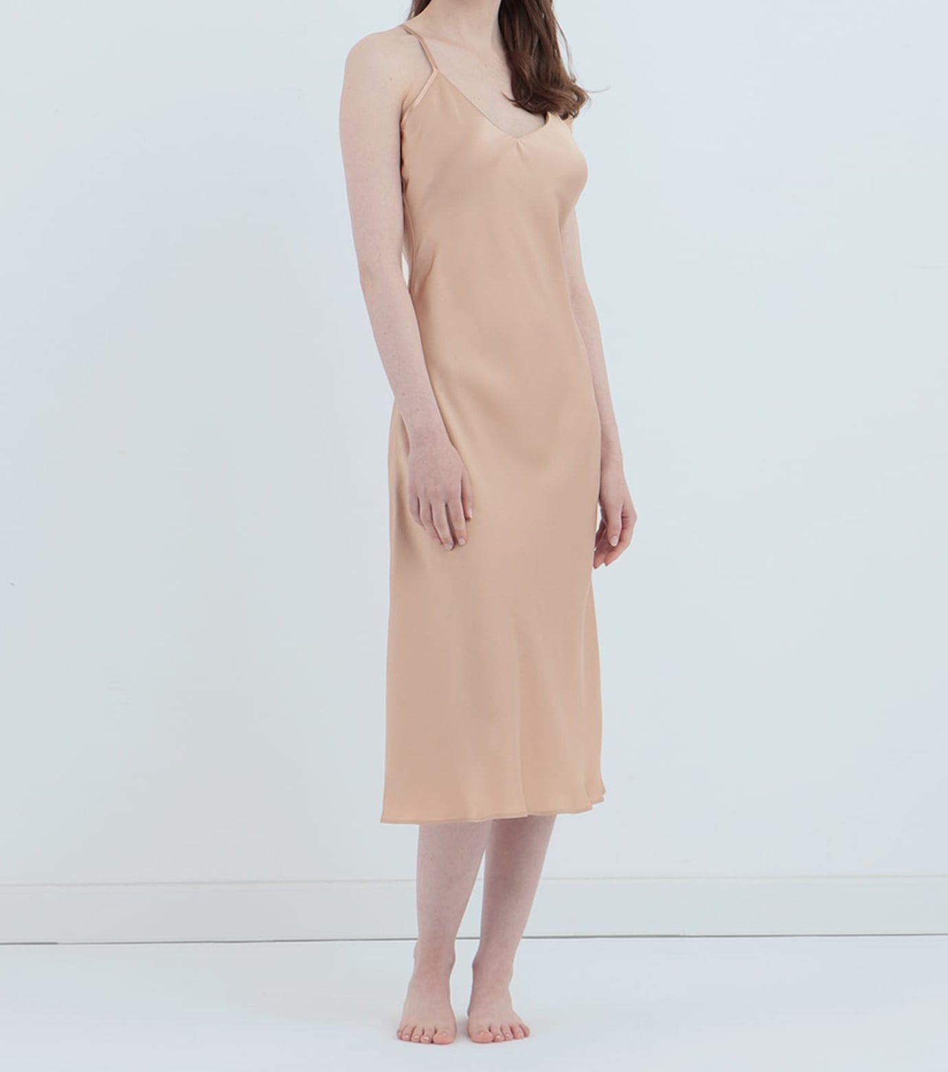 Silk Dress Pink Beige