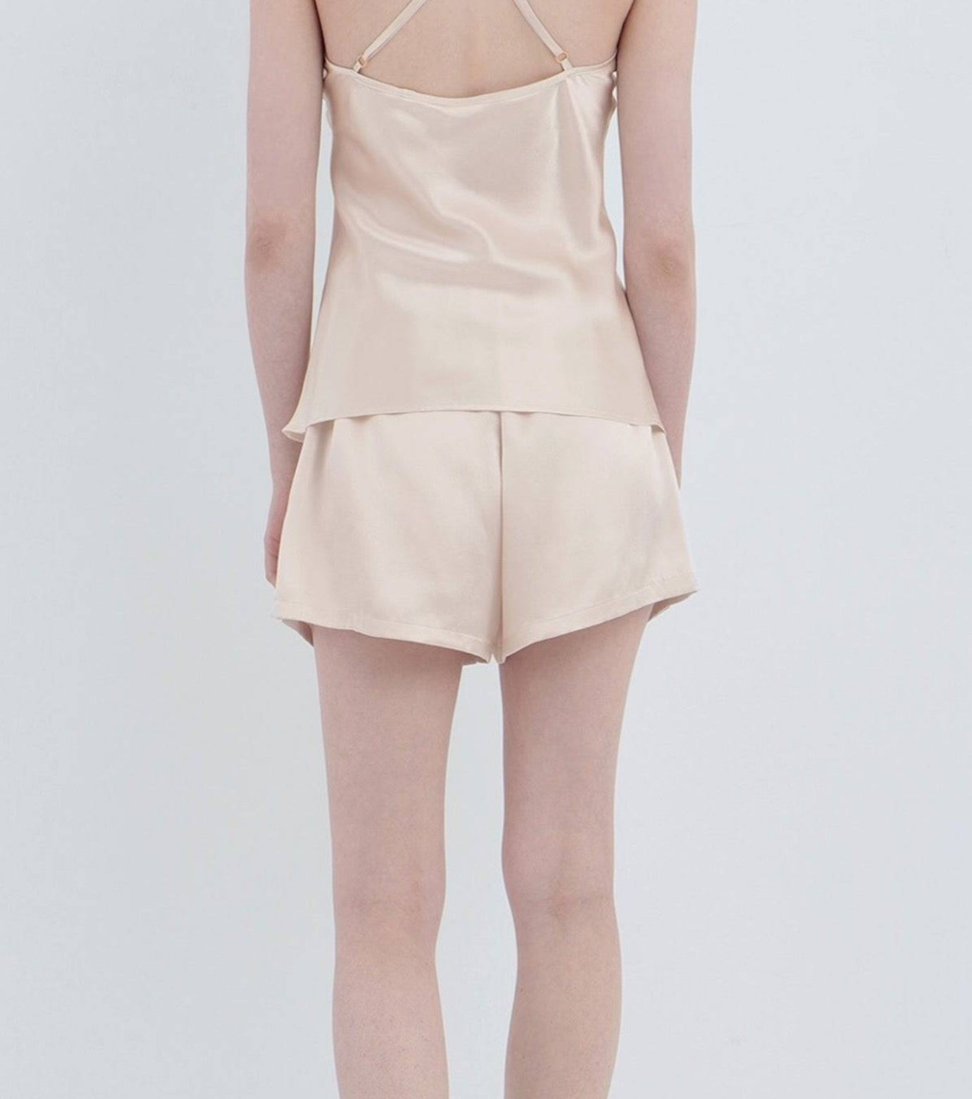 Silk Shorts Pearl White